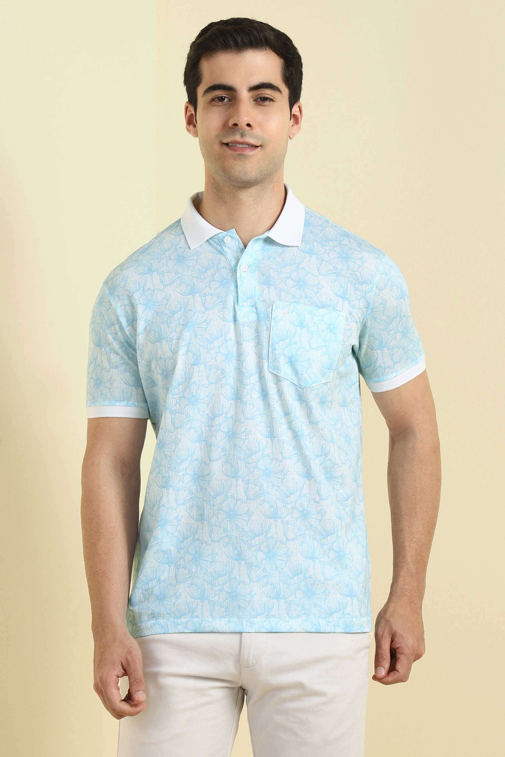Floral-Cotton-Regular-Fit-Men-Polo-T-Shirt