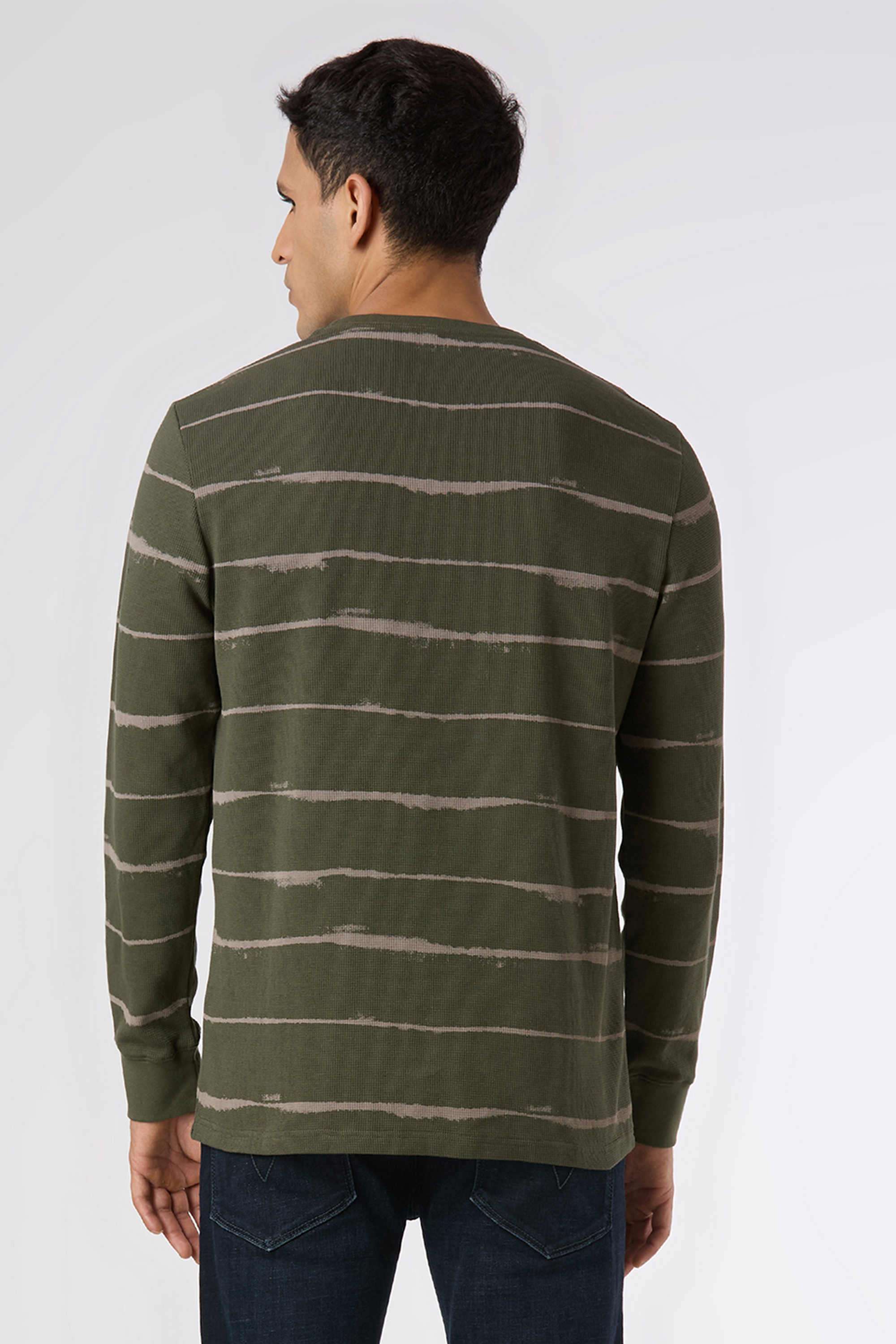 Stripes-Blended-Fabric-Slim-Fit-Men-T-Shirt