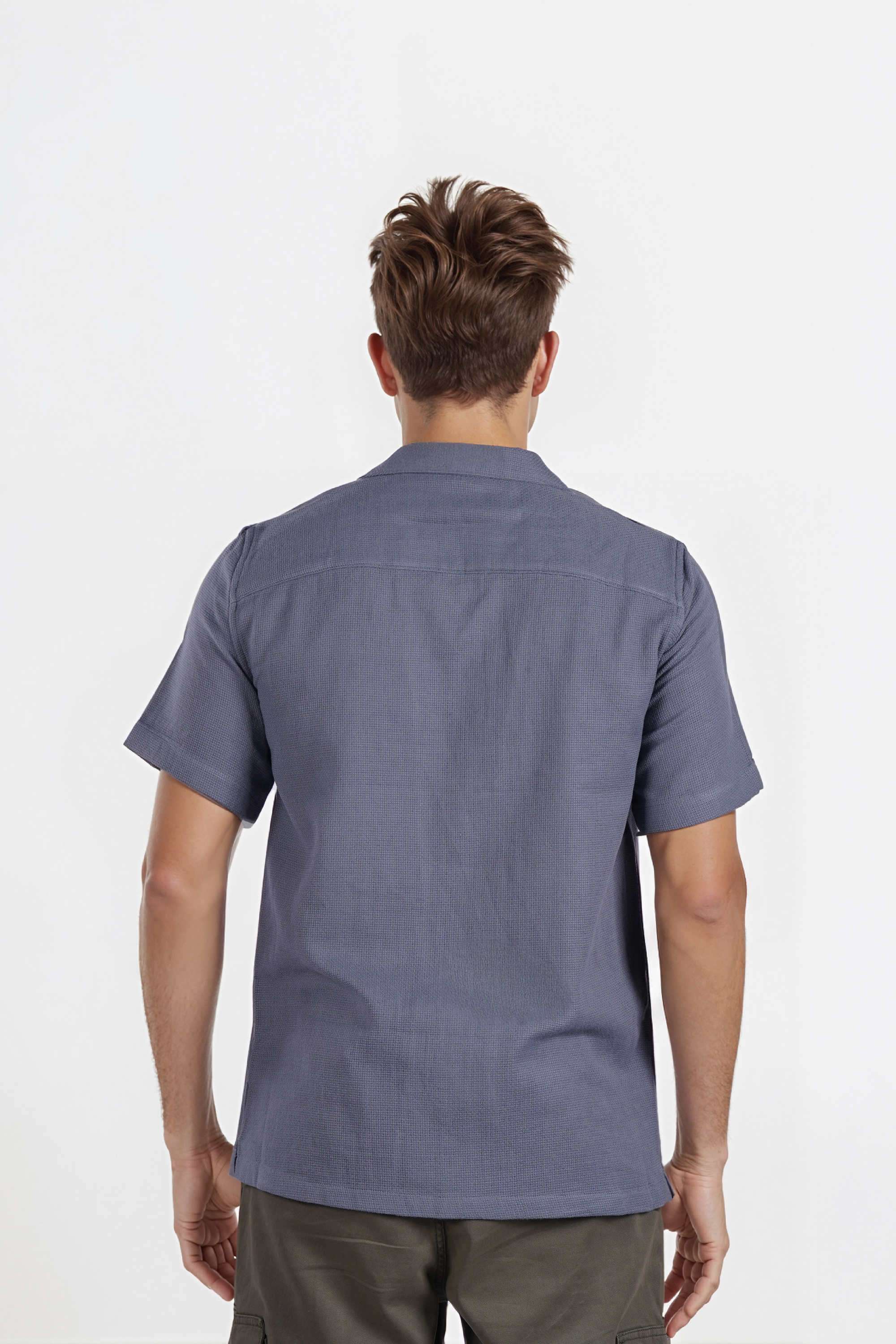 Solid-Cotton-Regular-Fit-Men-s-Casual-Wear-Shirt