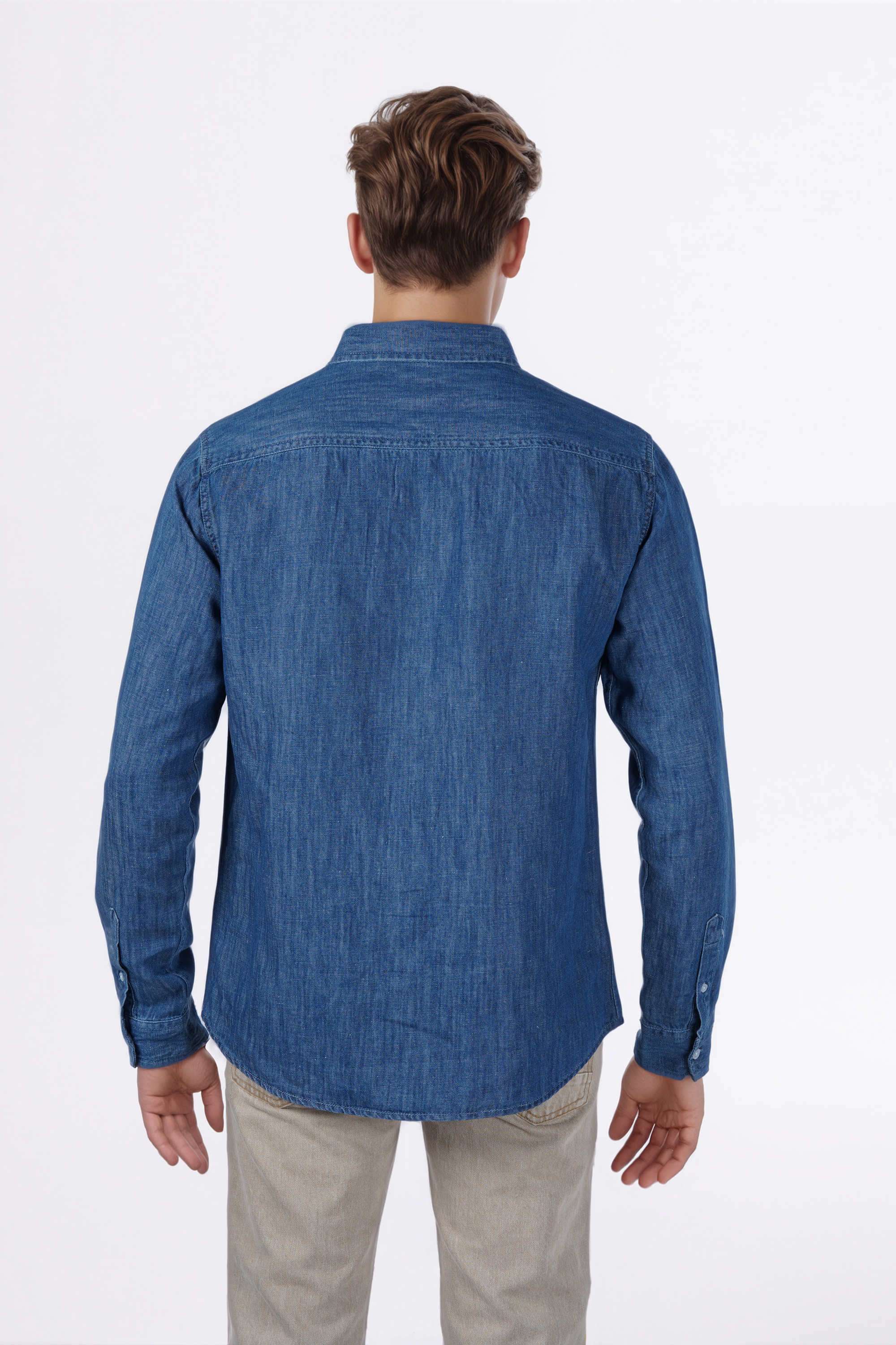 Solid-Cotton-Regular-Fit-Men-s-Casual-Wear-Shirt