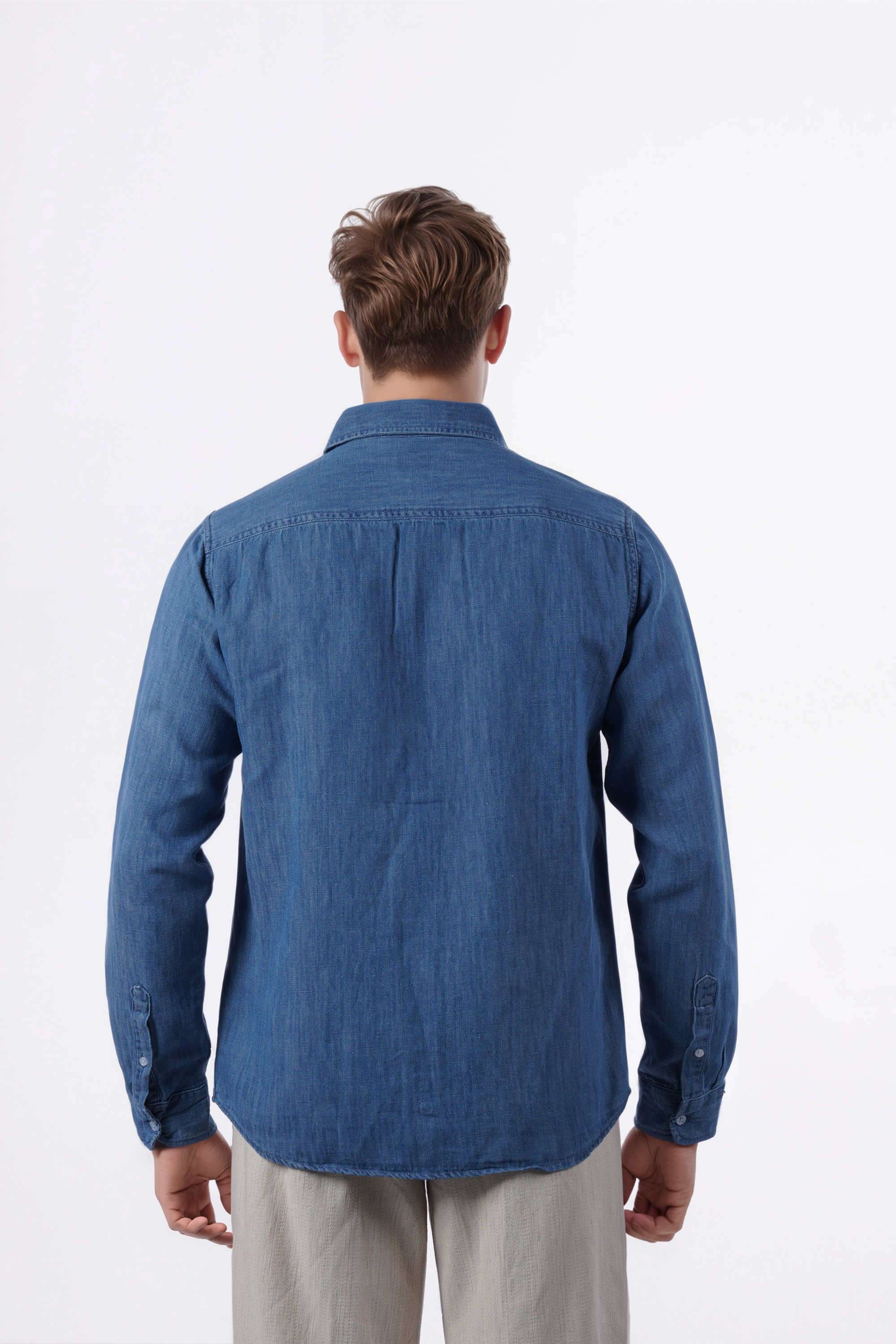 Solid-Cotton-Regular-Fit-Men-s-Casual-Wear-Shirt