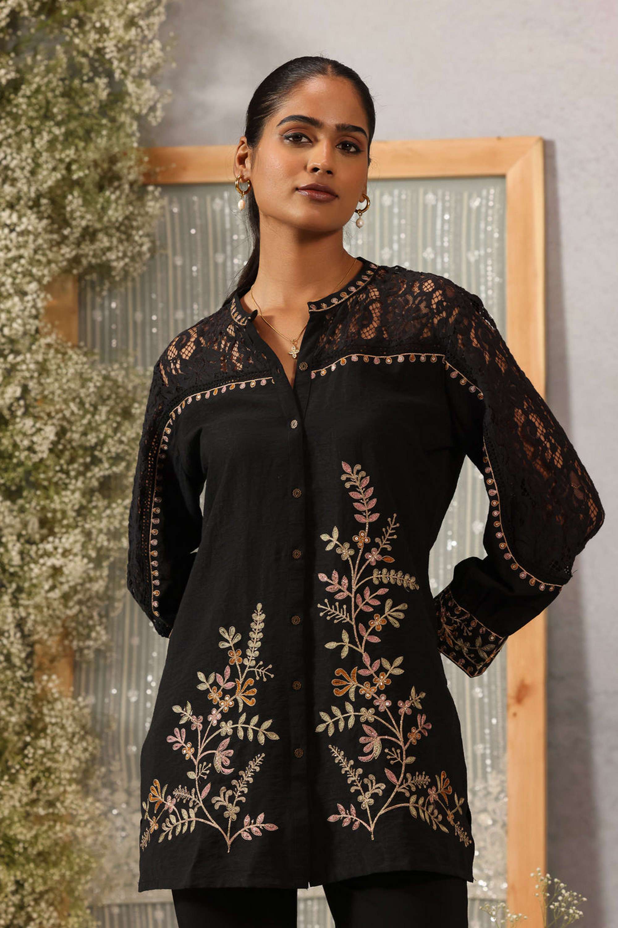 Embroidered-Viscose-Round-Neck-Women-s-Festive-Wear-Tunic
