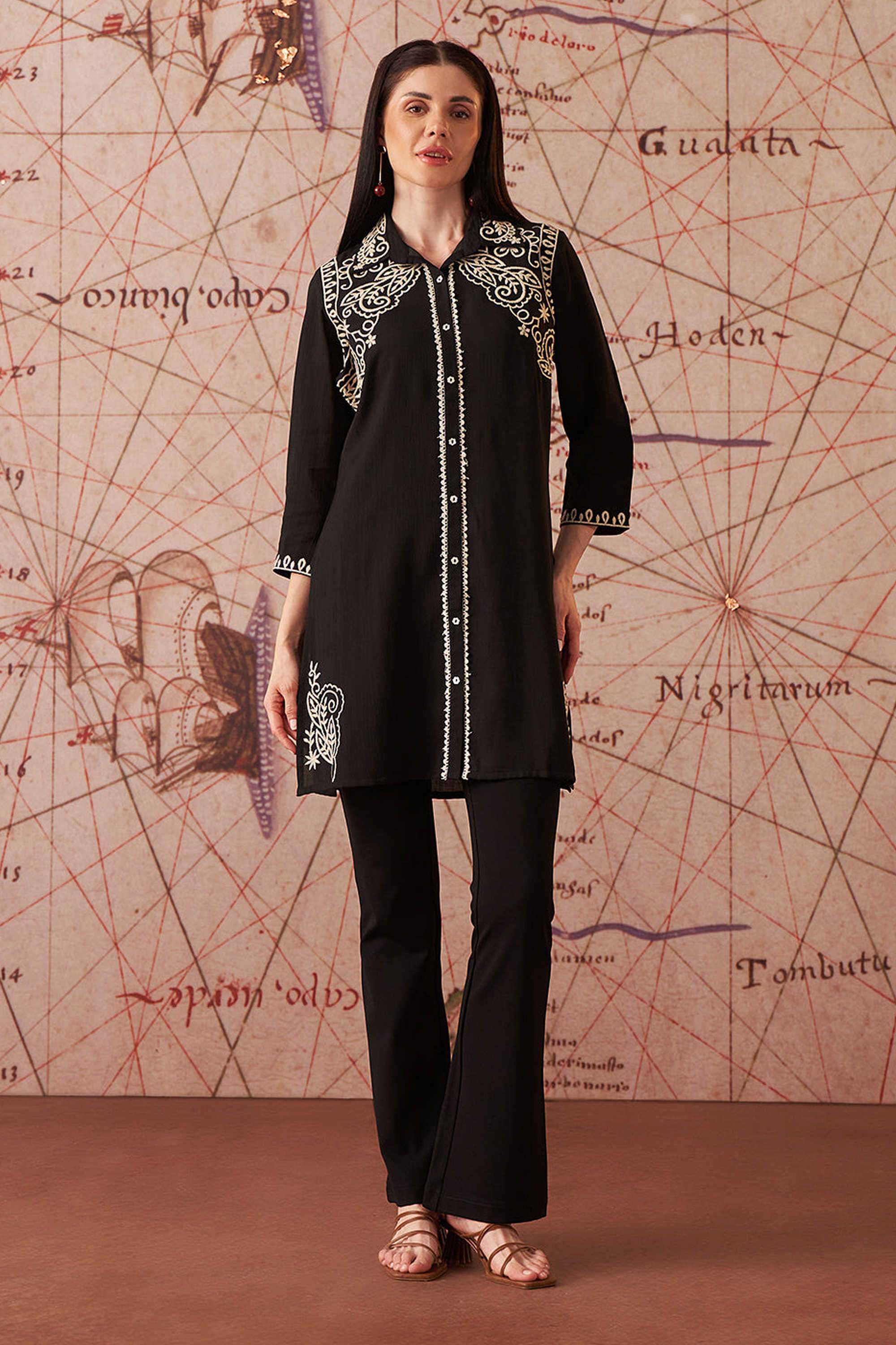 Solid-Blended-Fabric-Women-s-Tunic