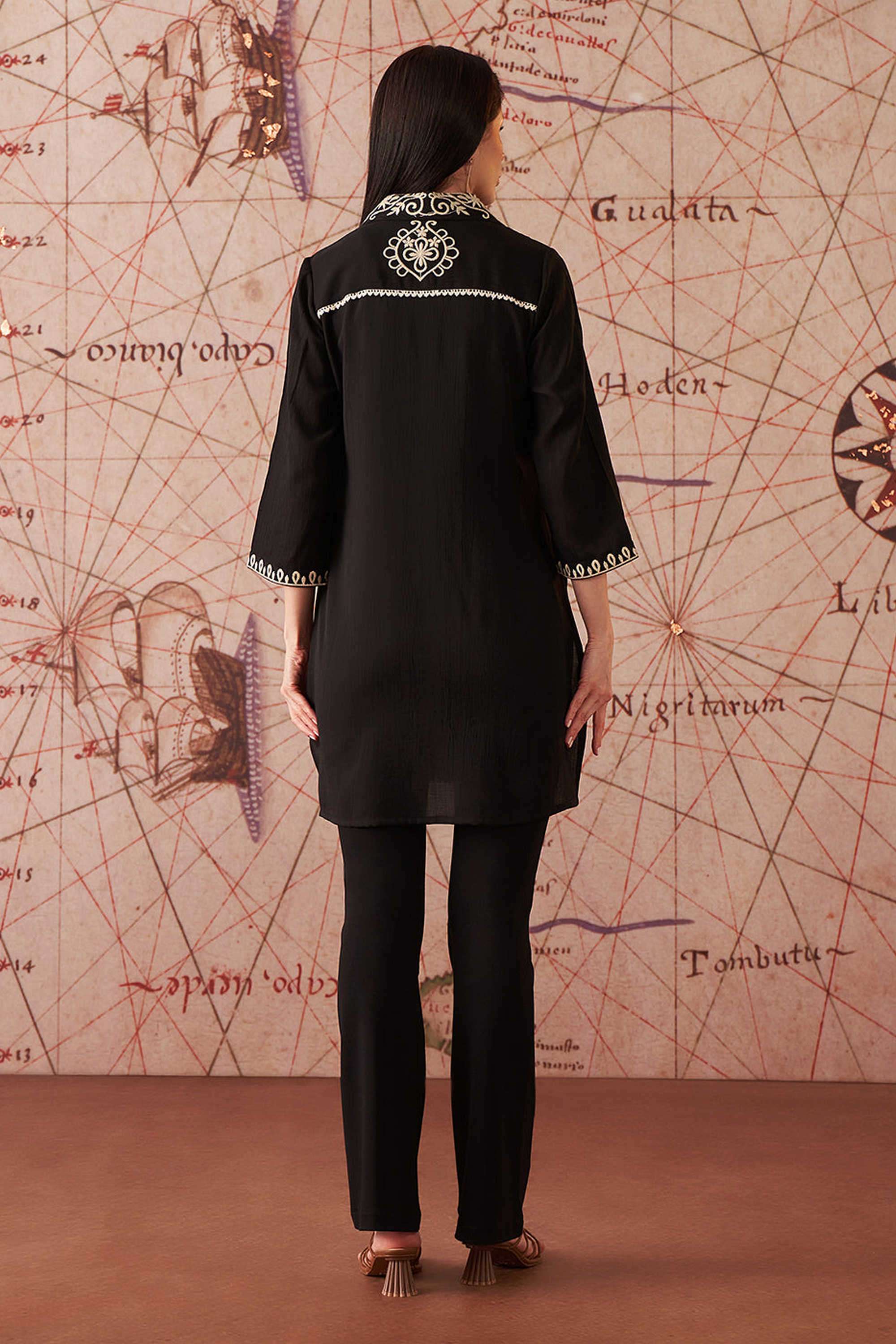 Solid-Blended-Fabric-Women-s-Tunic