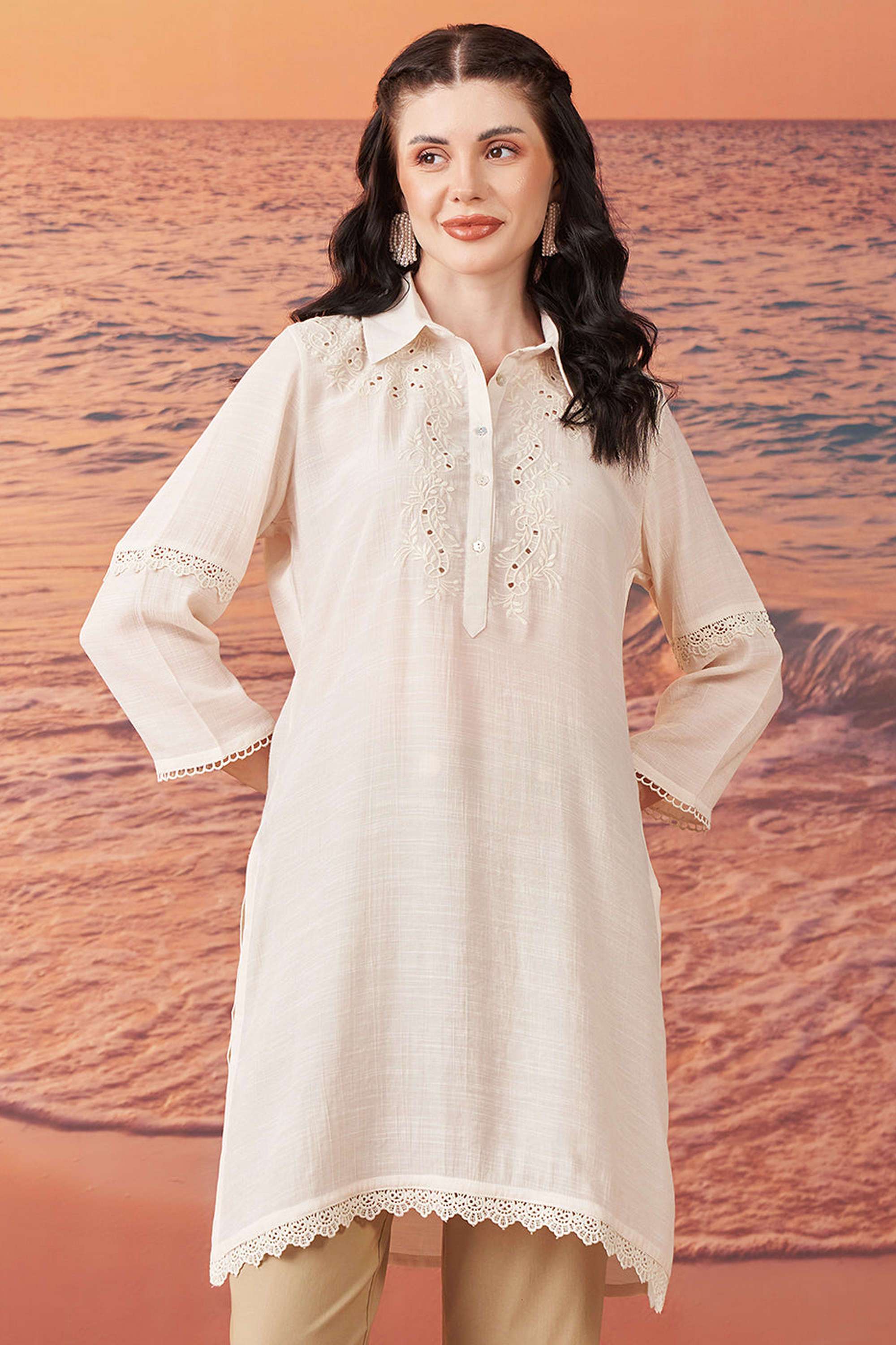 Embroidered-Rayon-Collar-Neck-Women-s-Everyday-Kurti