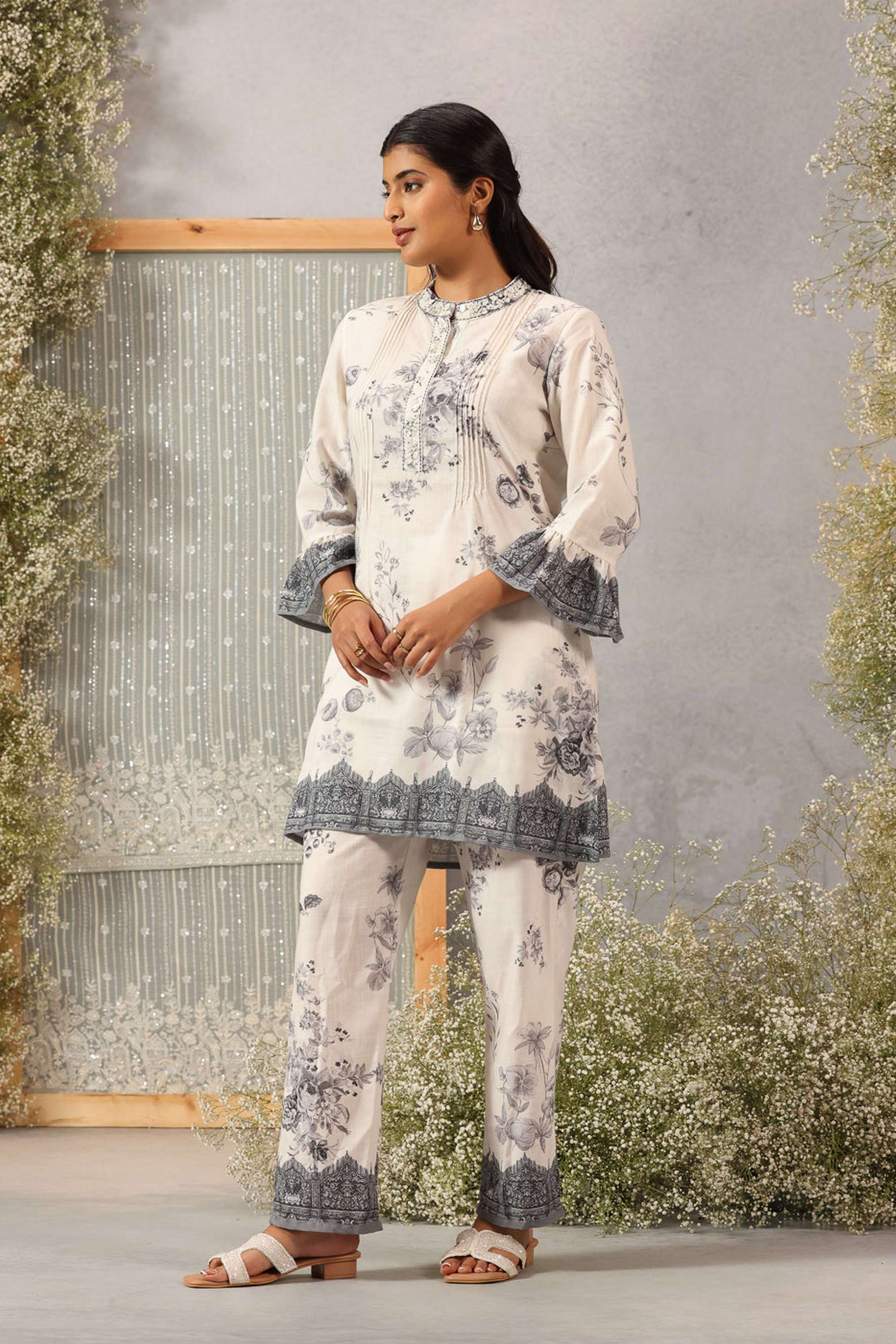 Printed-Remi-Linen-Mandarin-collar-Women-s-Everyday-Kurta
