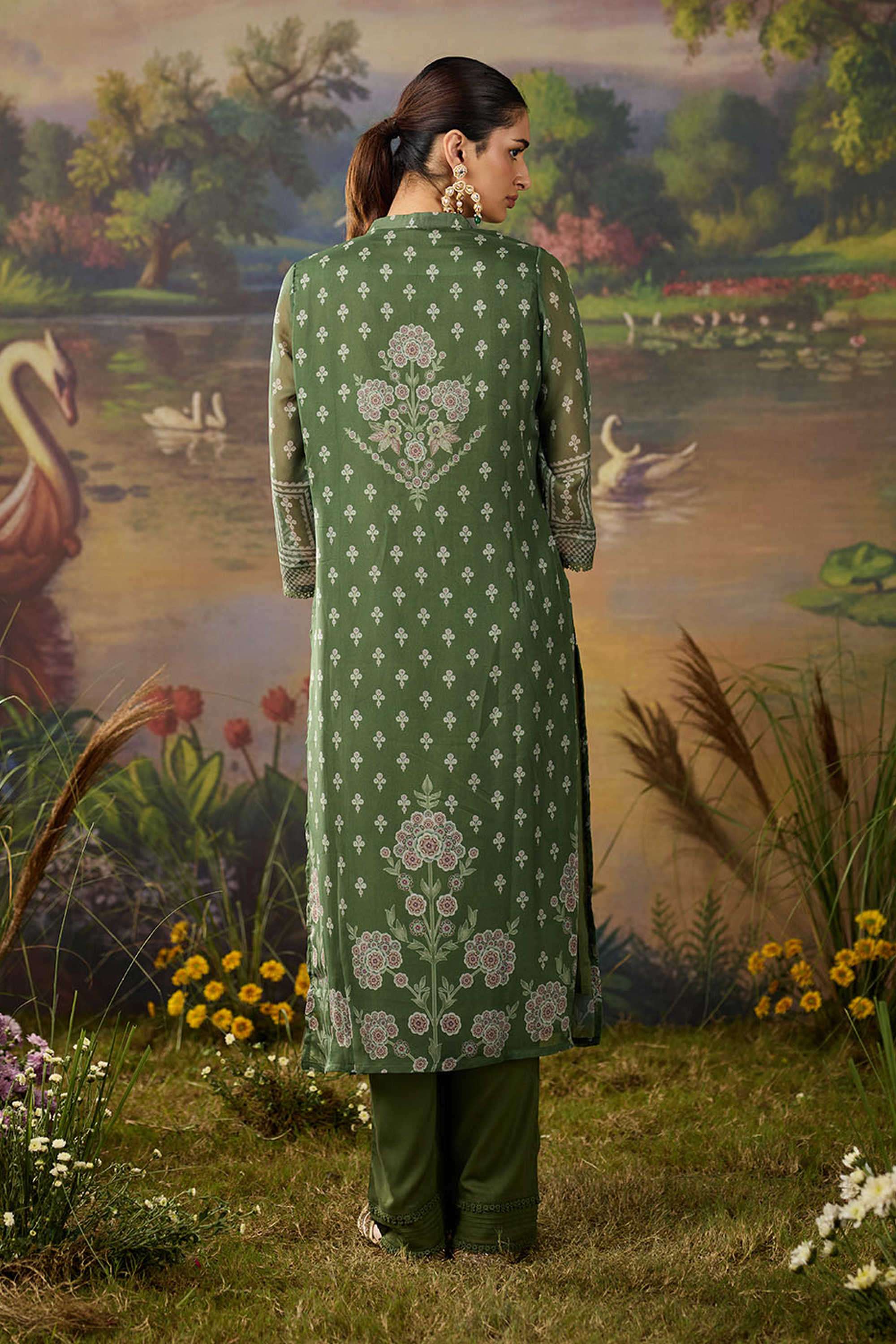 Solid-Polyester-Women-s-Festive-Wear-Kurta-Set