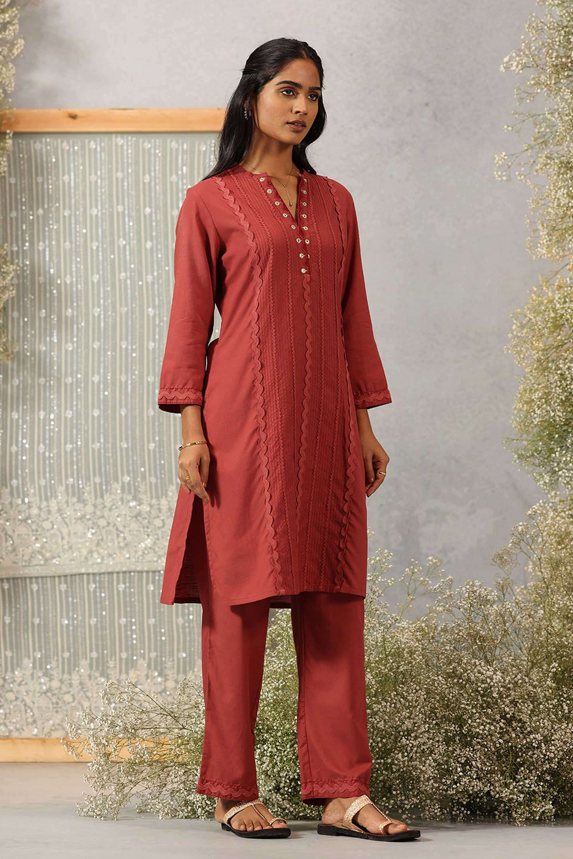 Buy Lakshita Peach Solid Linen Knitted Women Pant (Pack of 2
