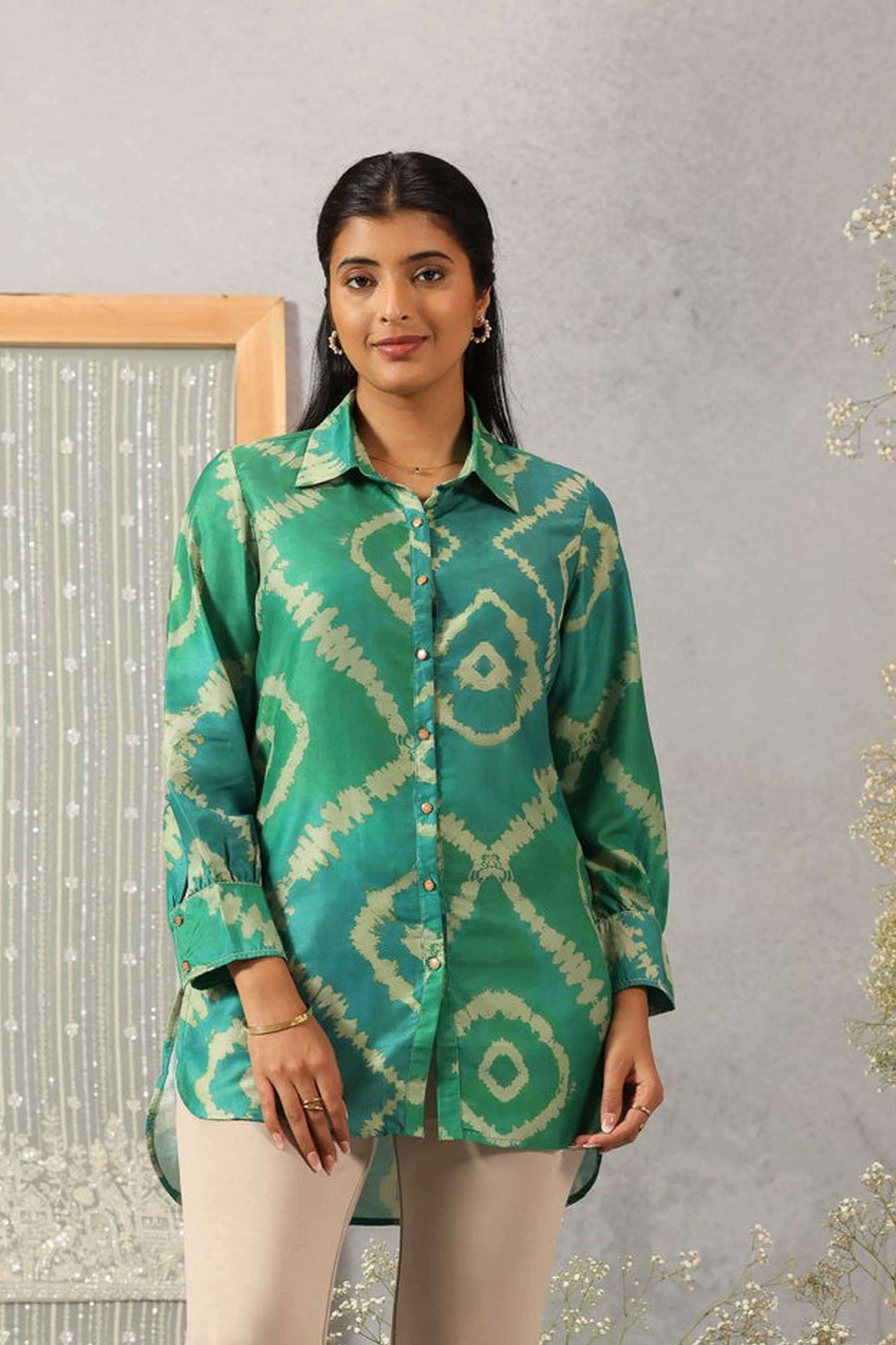 Solid-Cotton-Women-s-Tunic