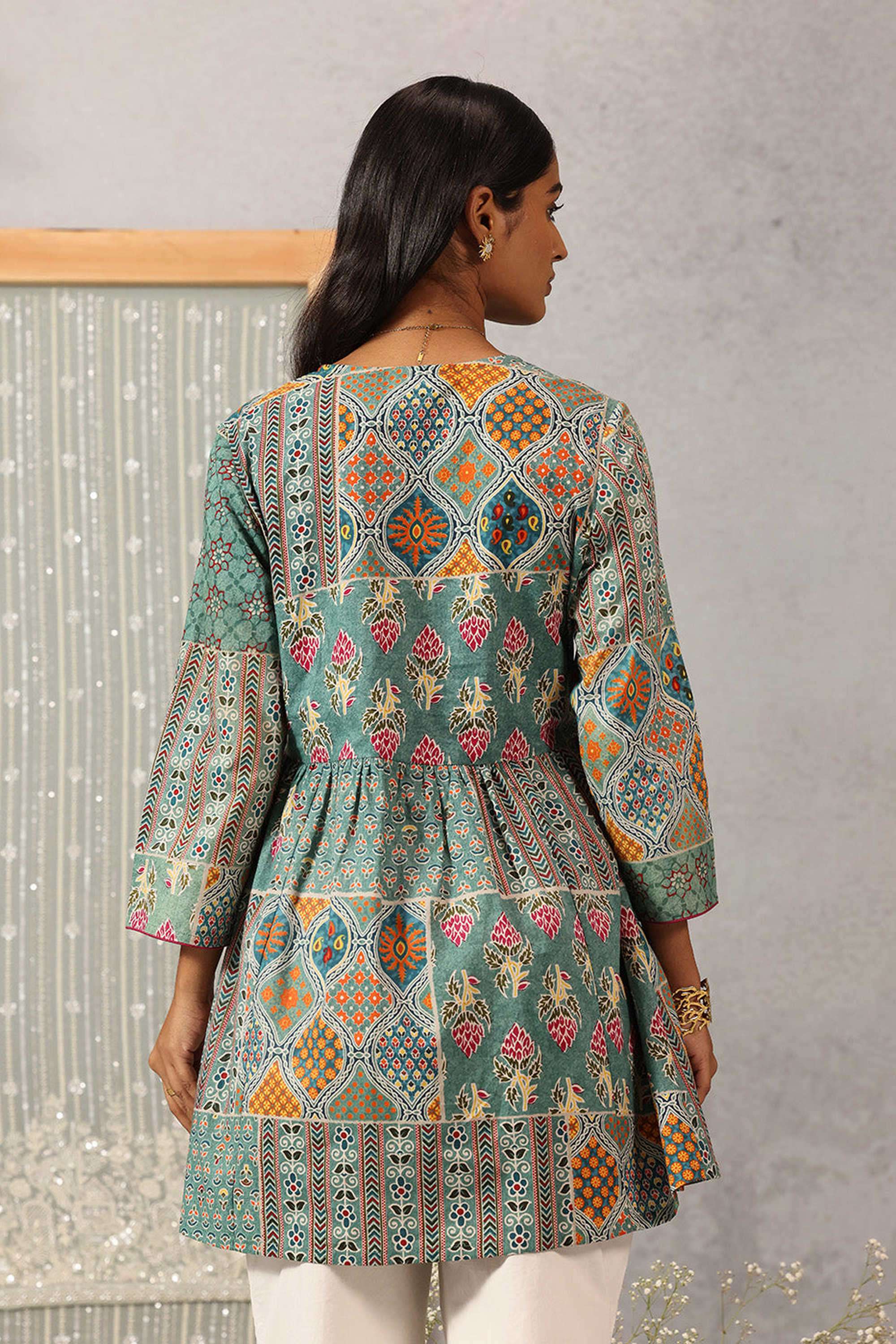 Solid-Cotton-Women-s-Tunic