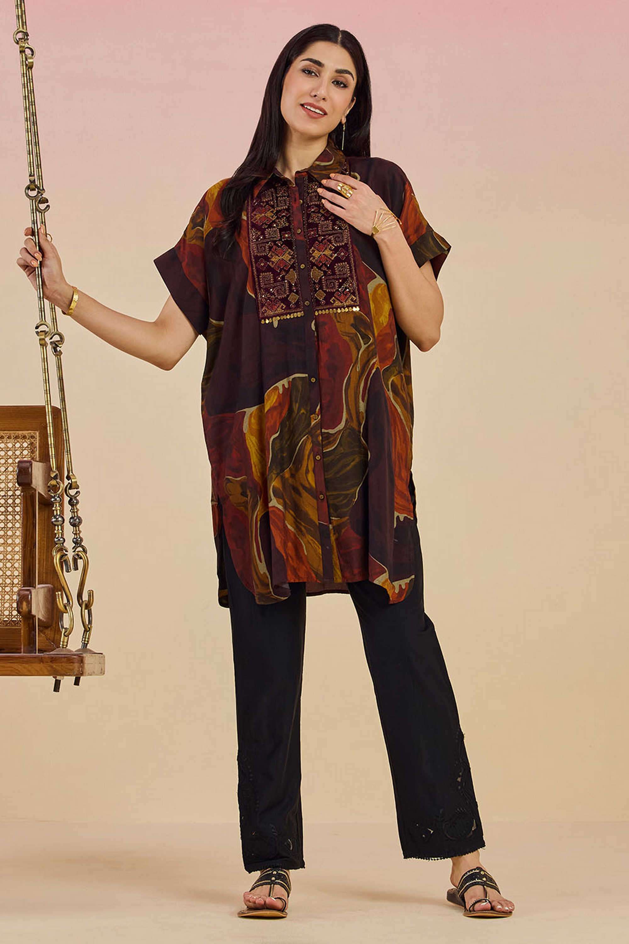 Solid-Viscose-Women-s-Tunic