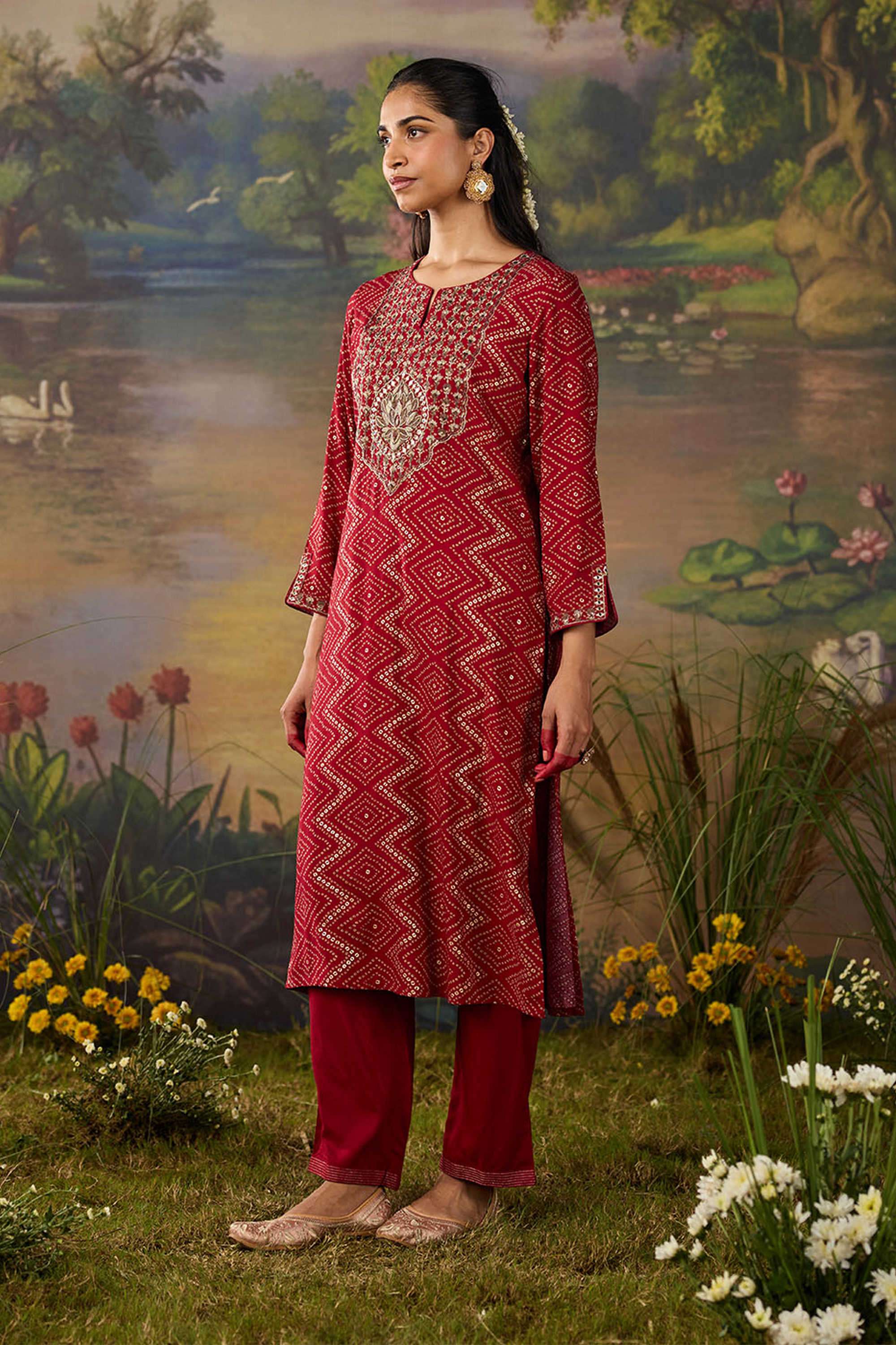 Solid-Cotton-Women-s-Festive-Wear-Kurta