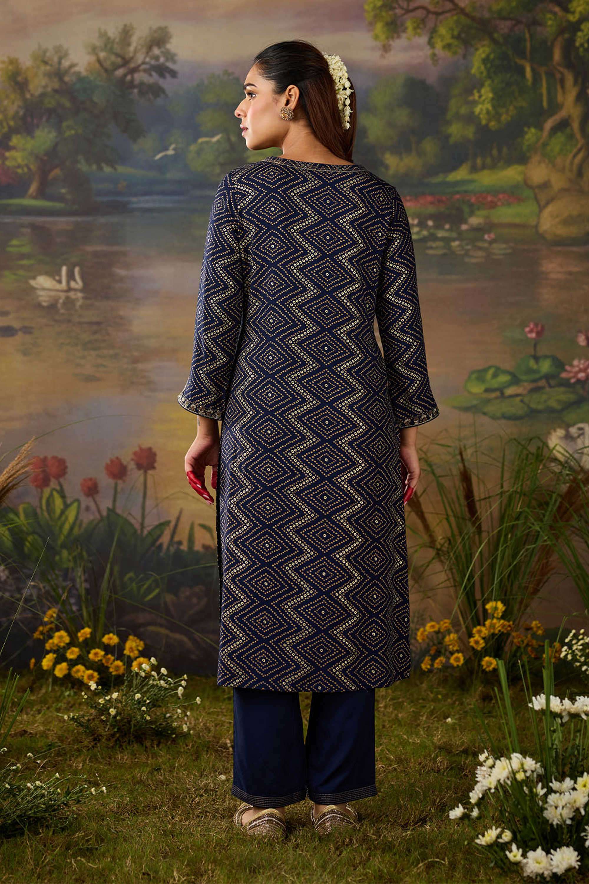 Solid-Cotton-Women-s-Festive-Wear-Kurta