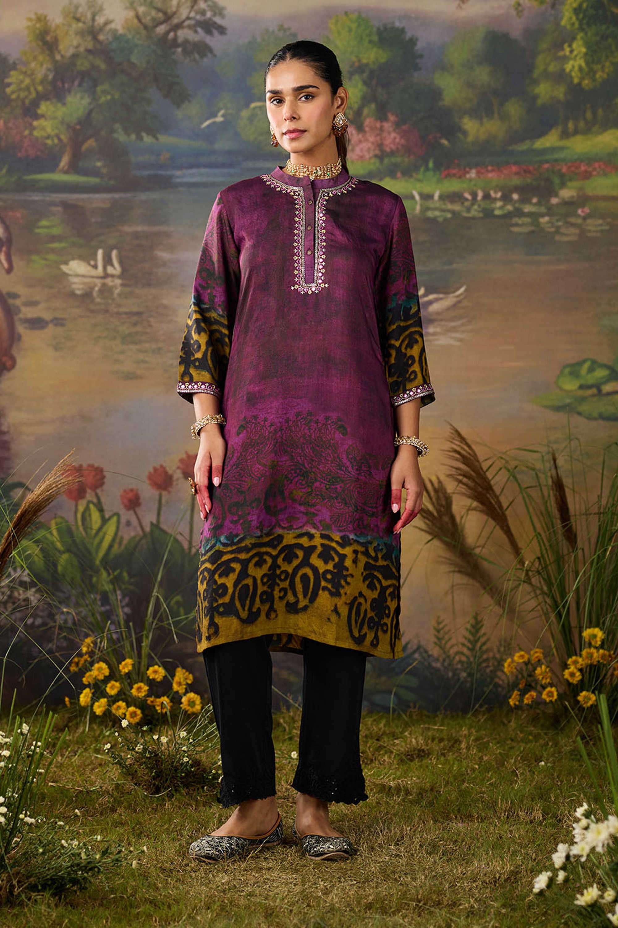 Solid-Viscose-Women-s-Festive-Wear-Kurta