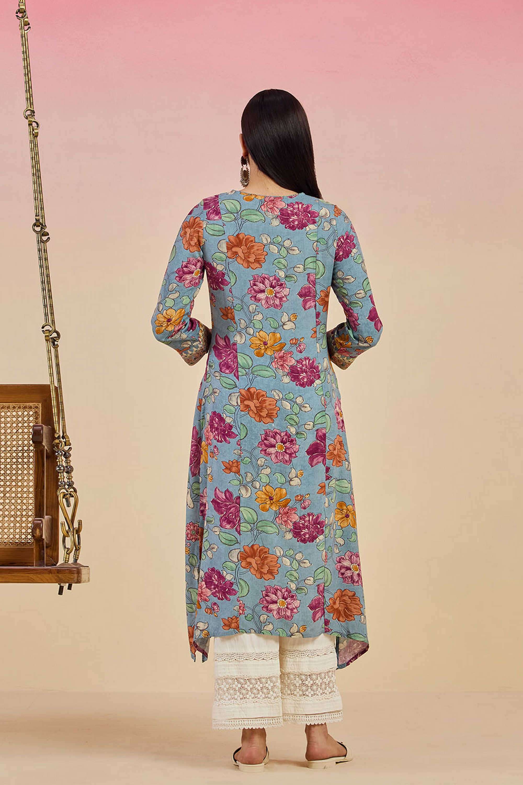 Solid-Rayon-Women-s-Festive-Wear-Kurta