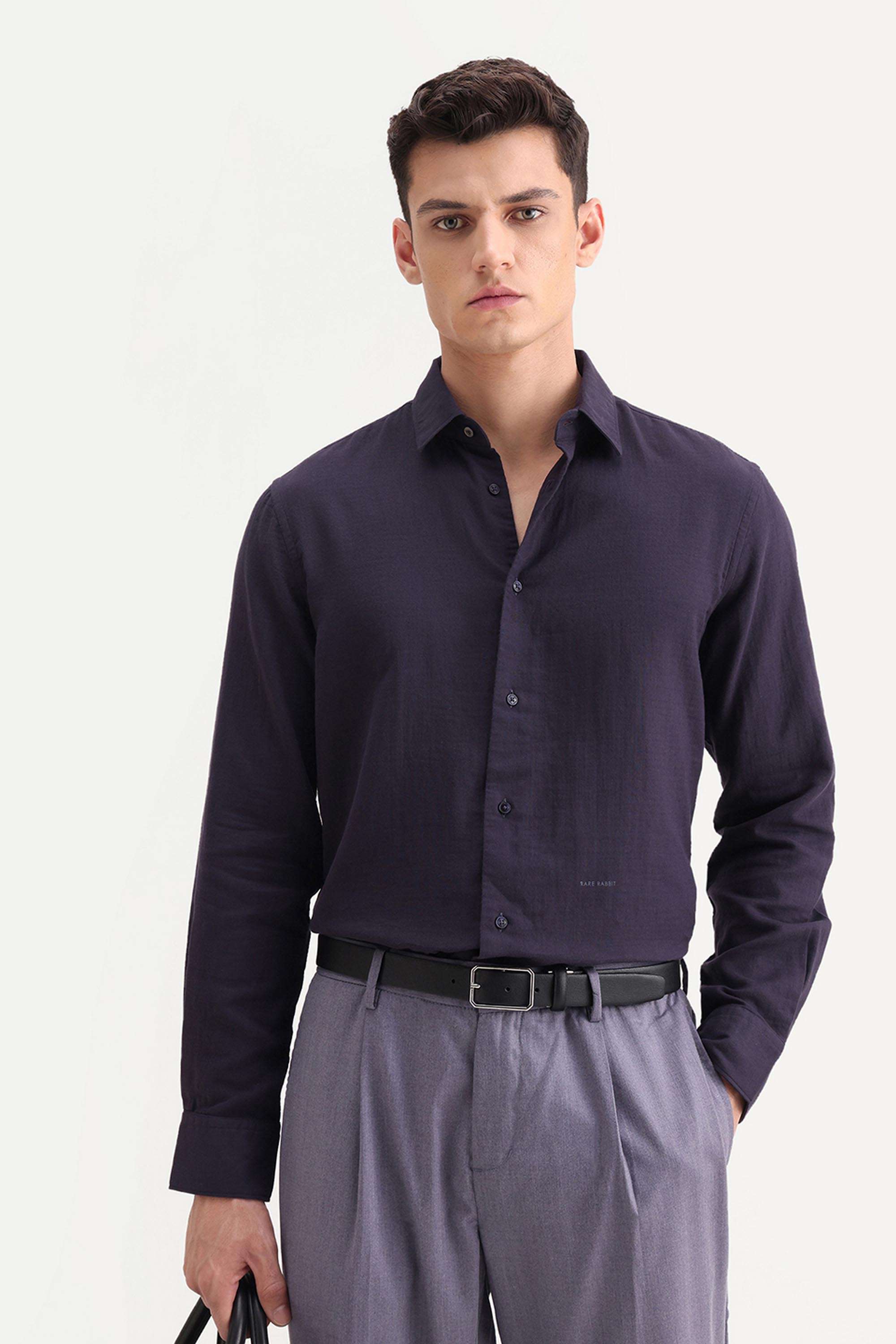 Solid-Cotton-Regular-Fit-Men-s-Casual-Shirt