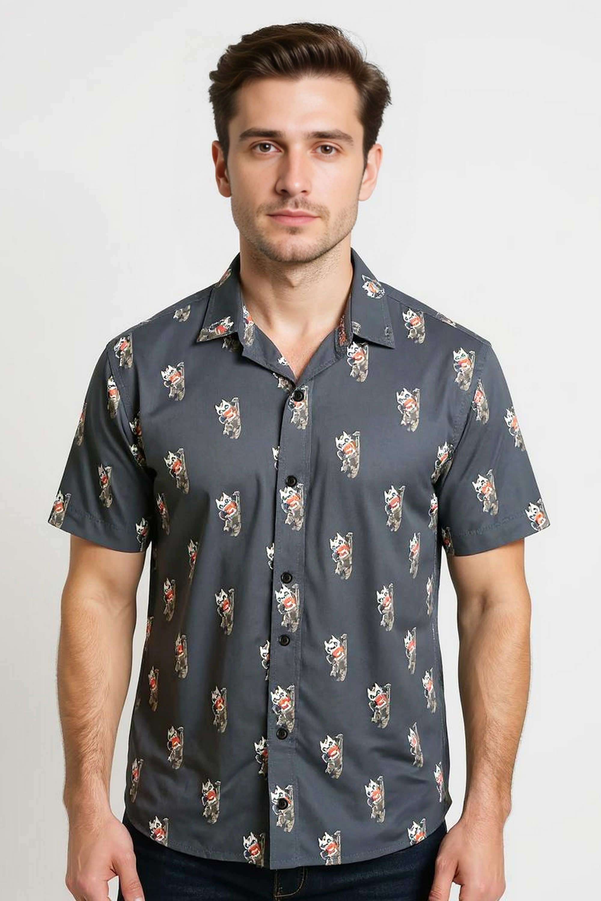Solid-Cotton-Regular-Fit-Men-s-Casual-Wear-Shirt