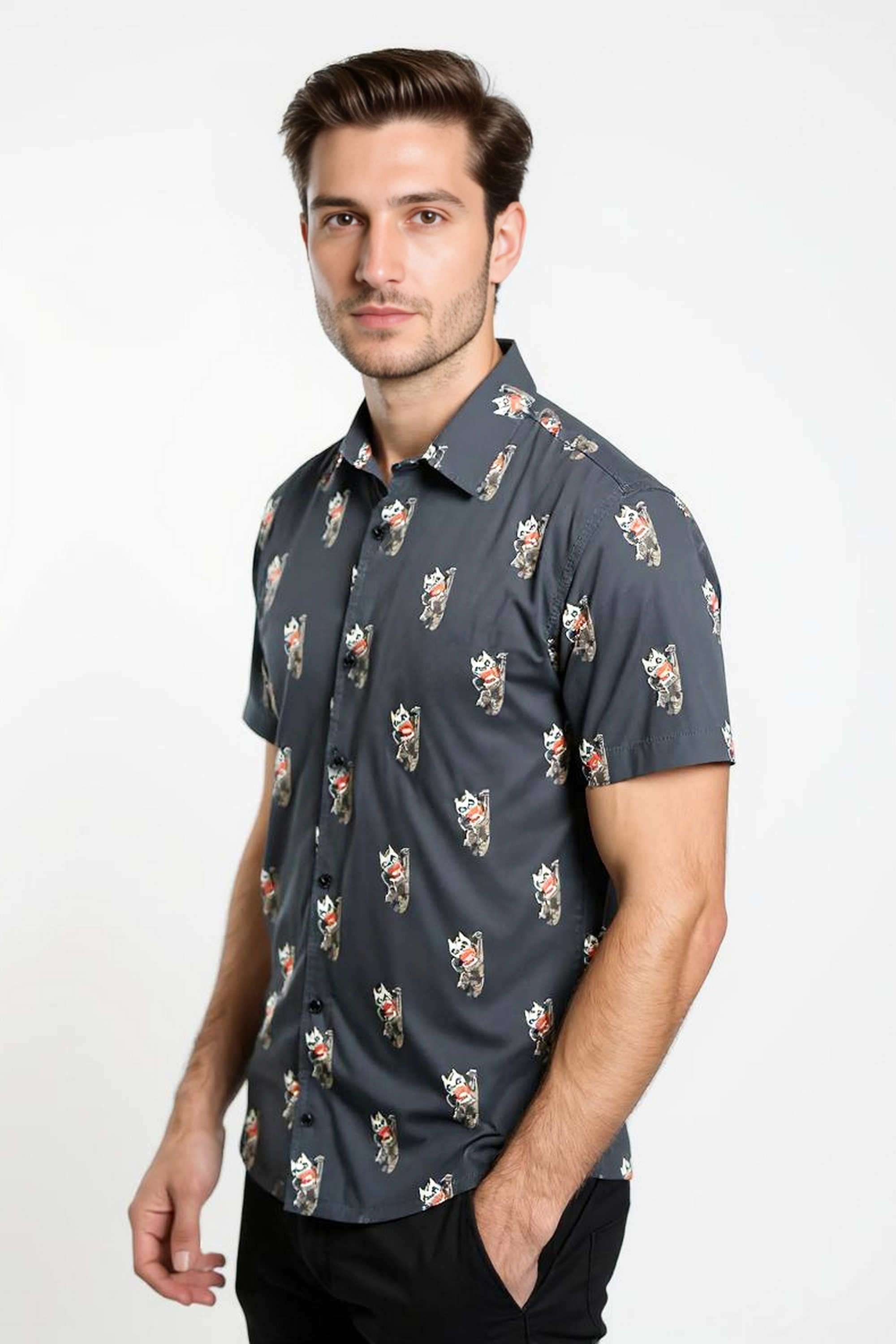 Solid-Cotton-Regular-Fit-Men-s-Casual-Wear-Shirt