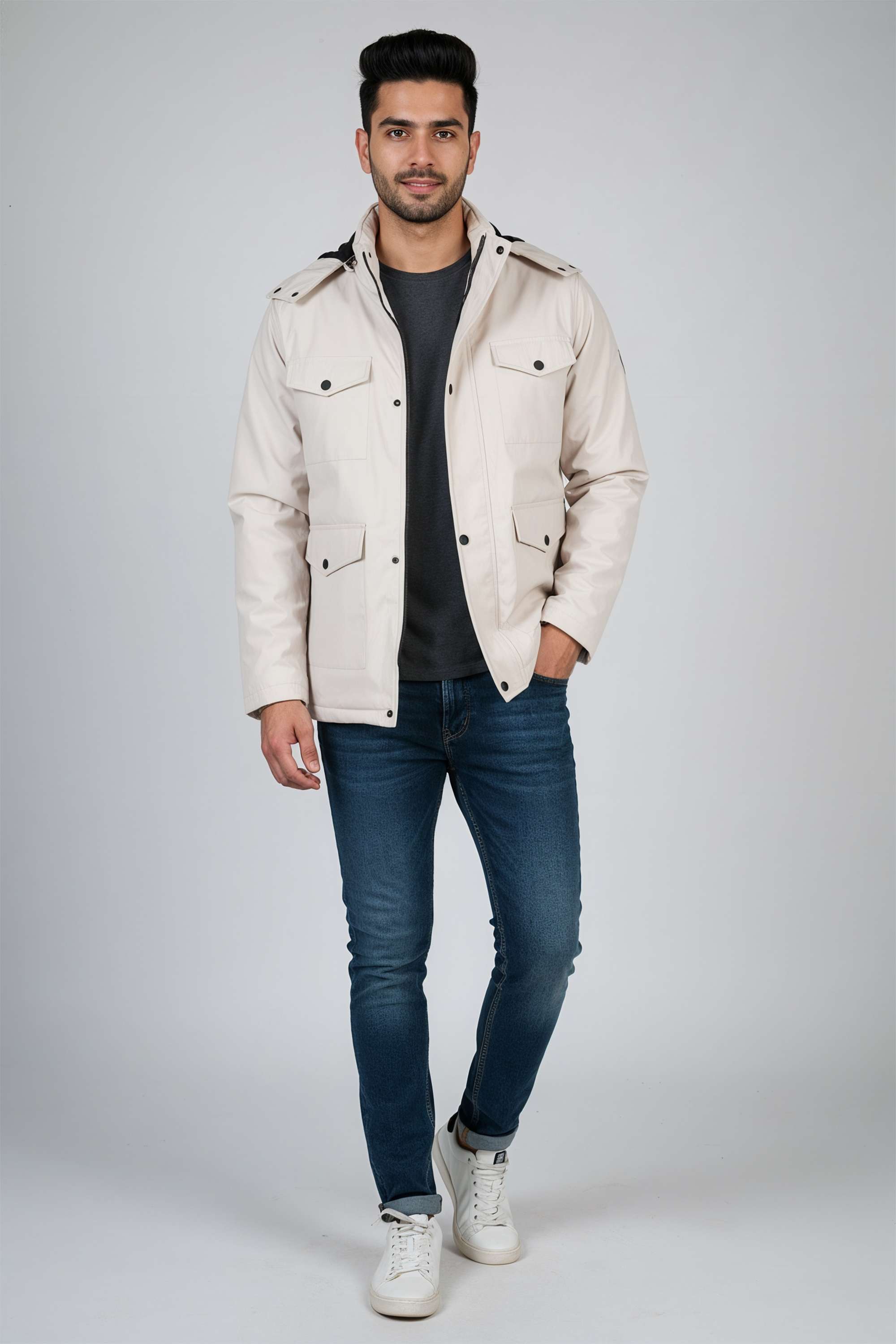 Polyester-Snap-Button-Regular-Fit-Men-s-Winter-Wear-Jacket