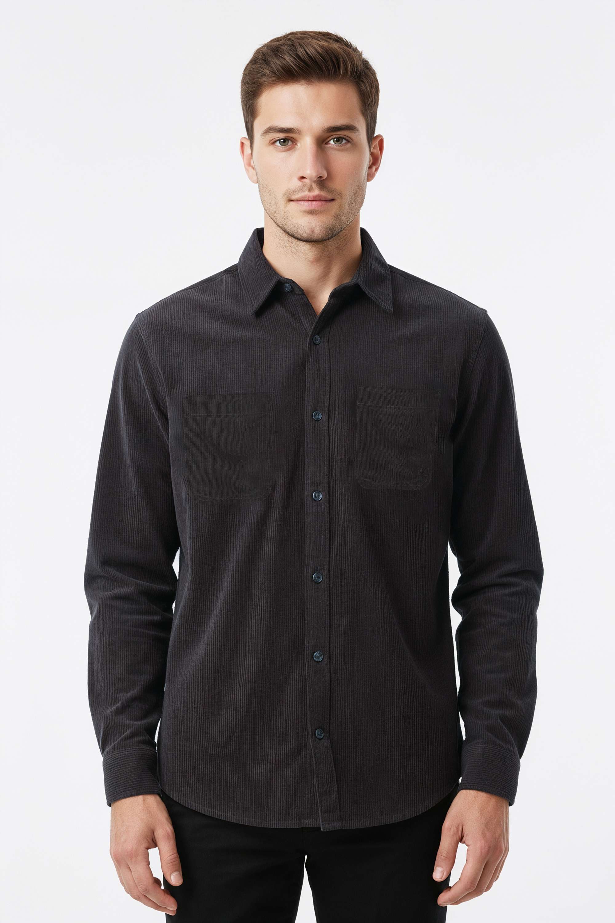 Solid-Cotton-Regular-Fit-Men-s-Casual-Wear-Shirt