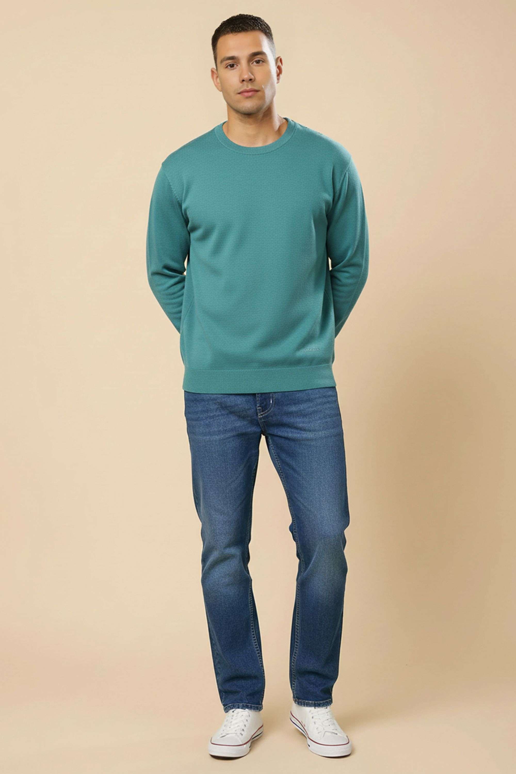 Solid-Blended-Fabric-Regular-Fit-Men-Sweatshirt