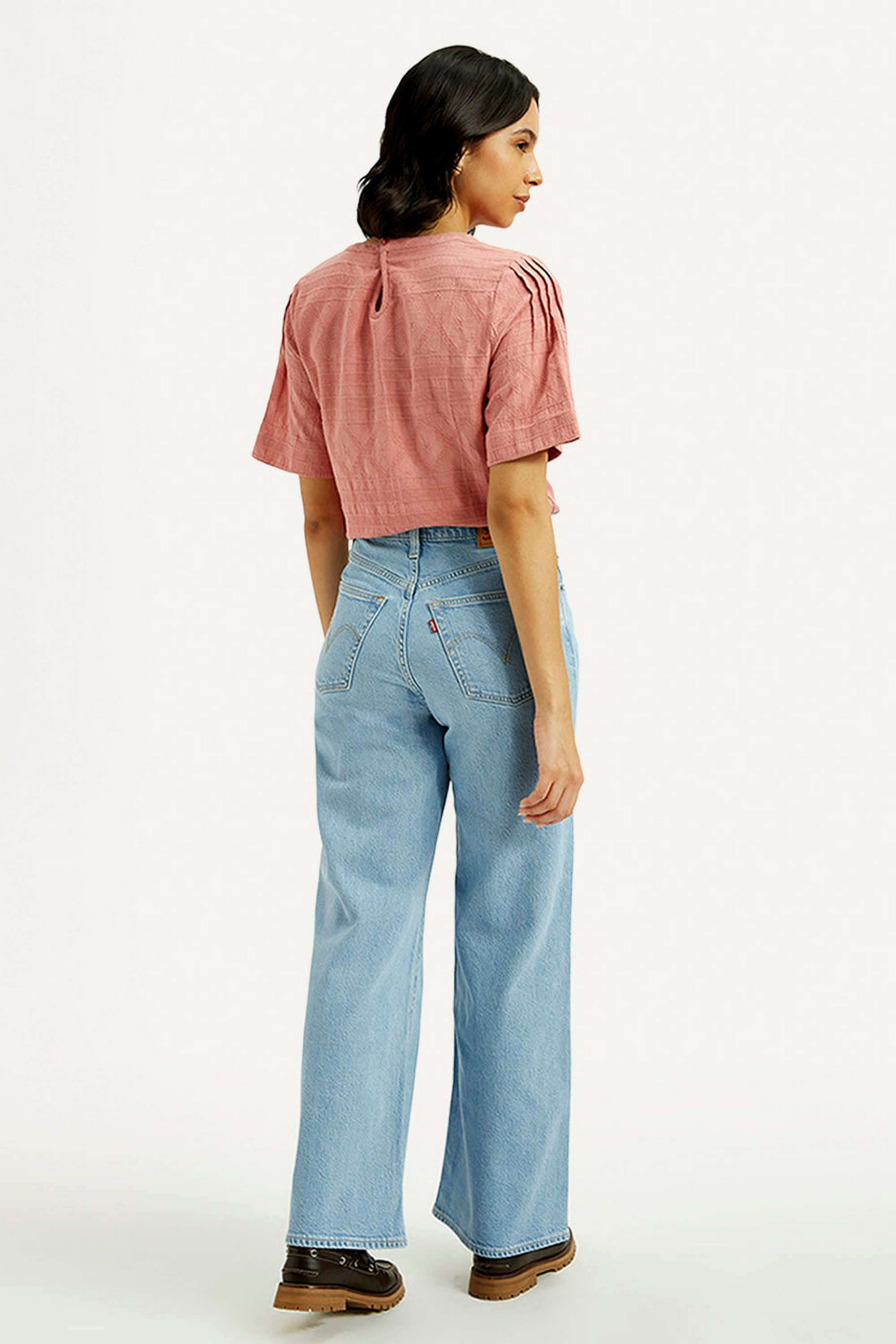 Solid-Cotton-Wide-Leg-Fit-Women-s-Jeans