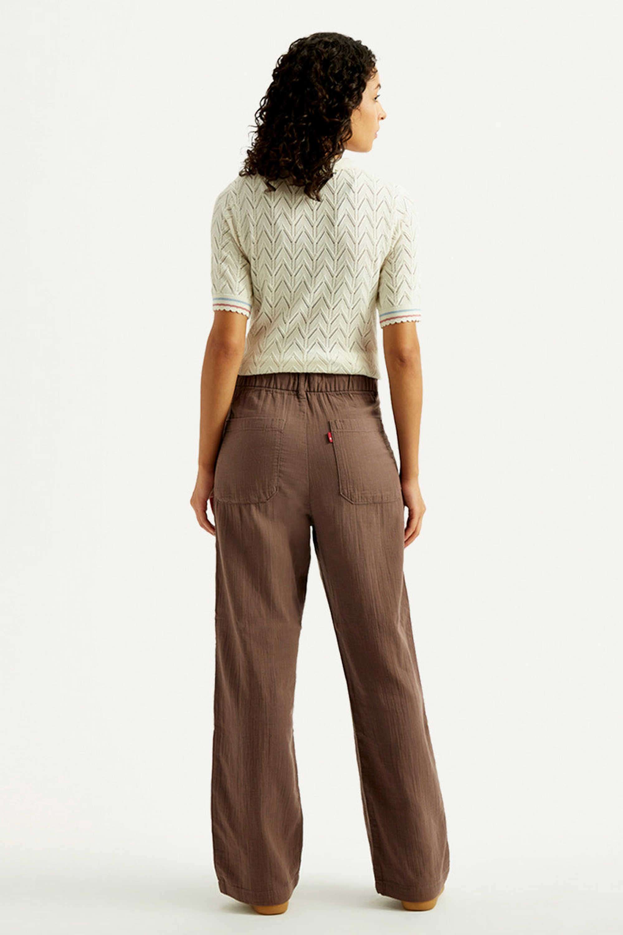 Solid-Cotton-Relaxed-Fit-Women-s-Trousers