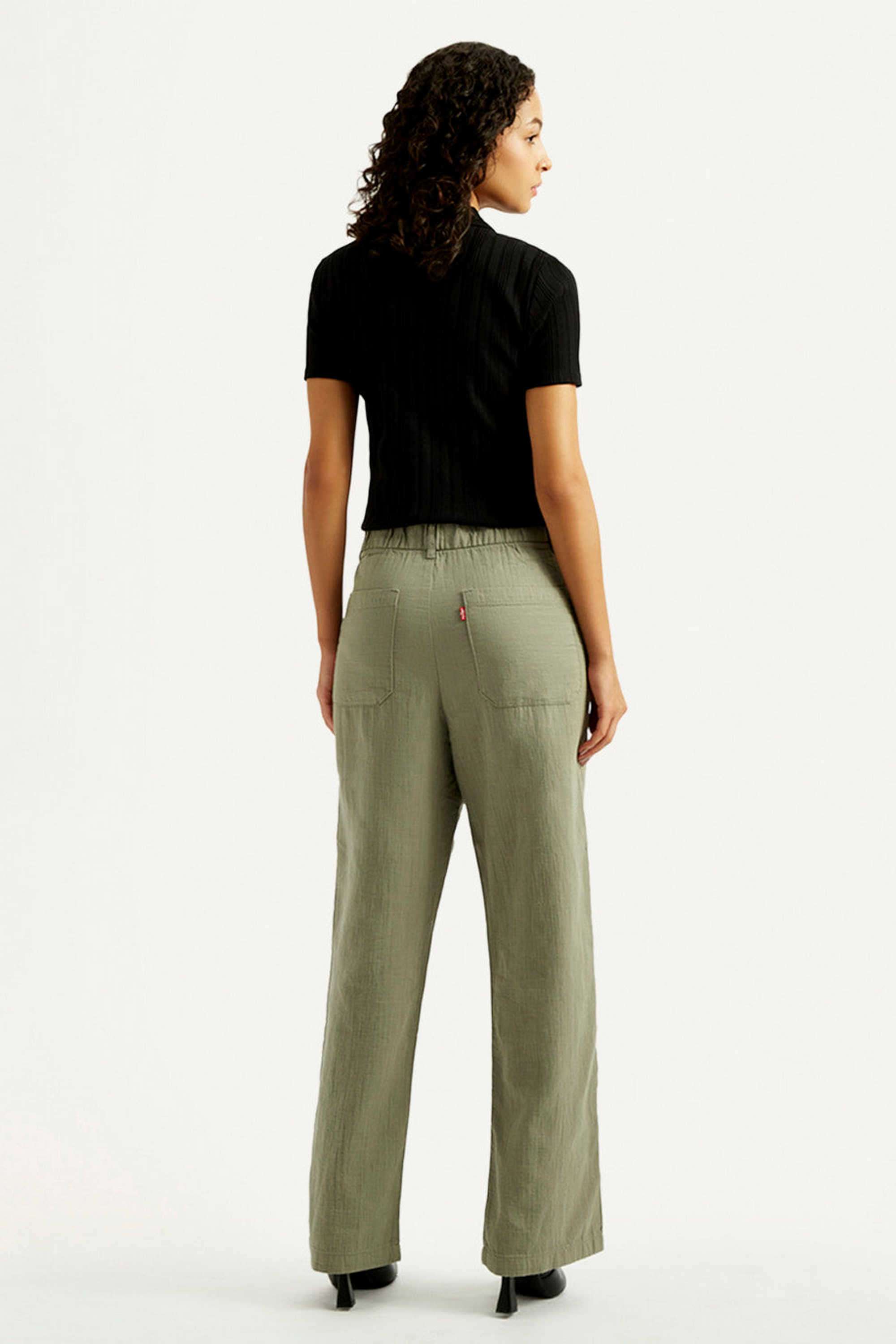 Solid-Cotton-Relaxed-Fit-Women-s-Trousers