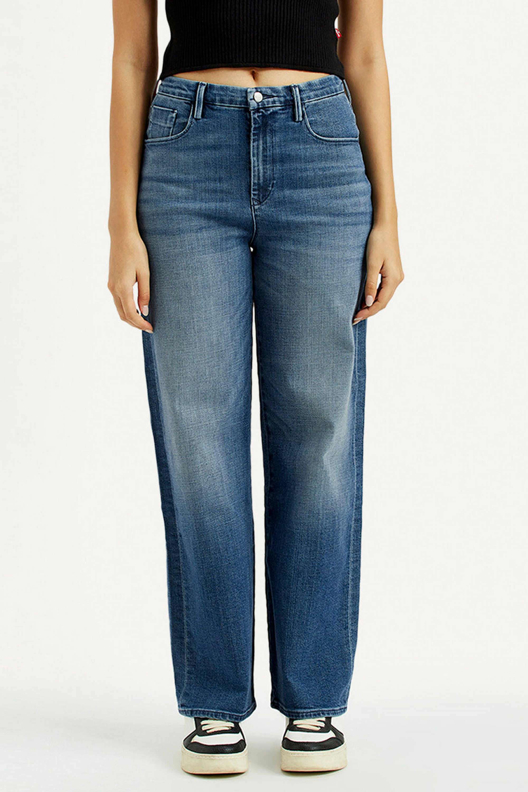 Solid-Cotton-Wide-Leg-Fit-Women-s-Jeans