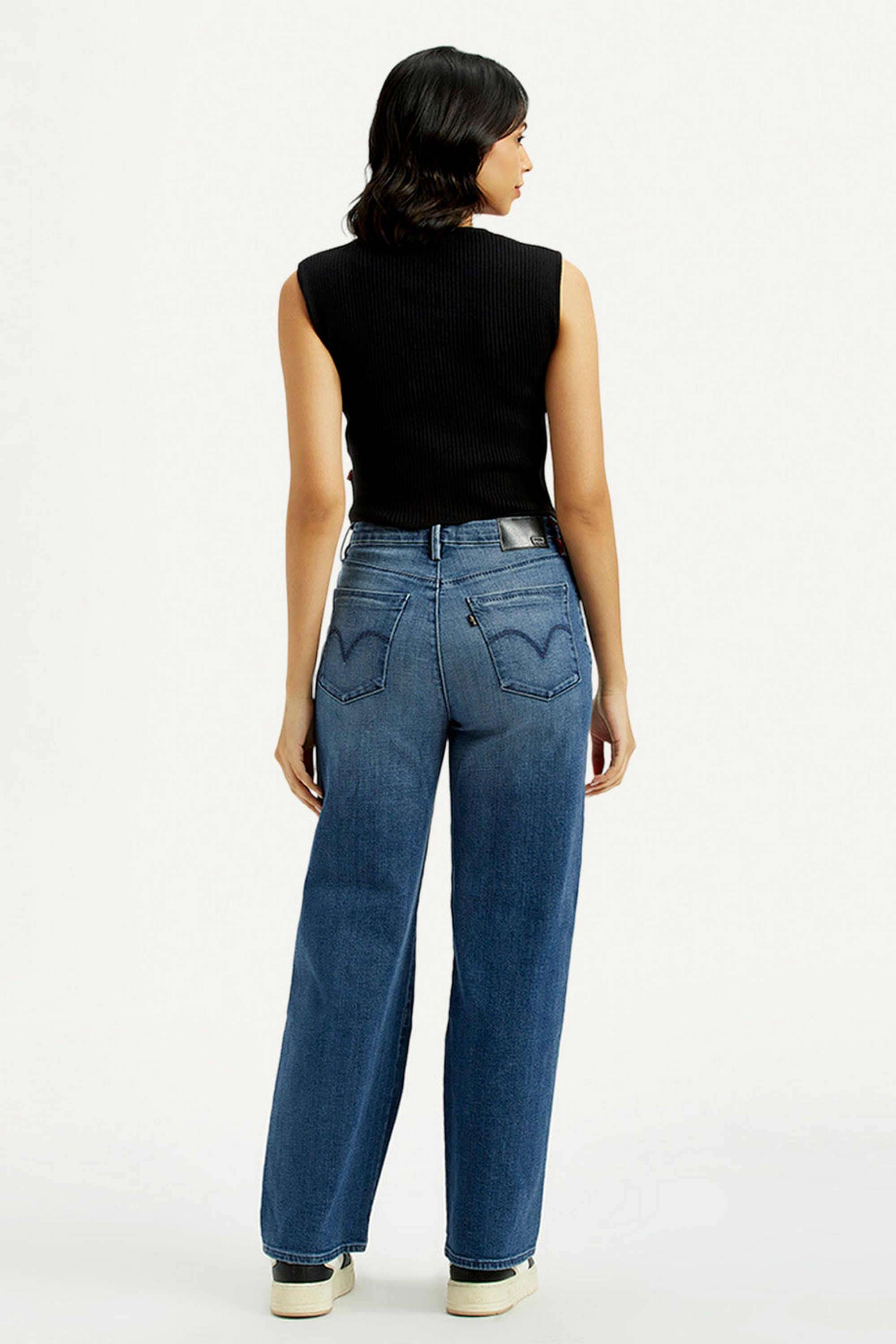 Solid-Cotton-Wide-Leg-Fit-Women-s-Jeans