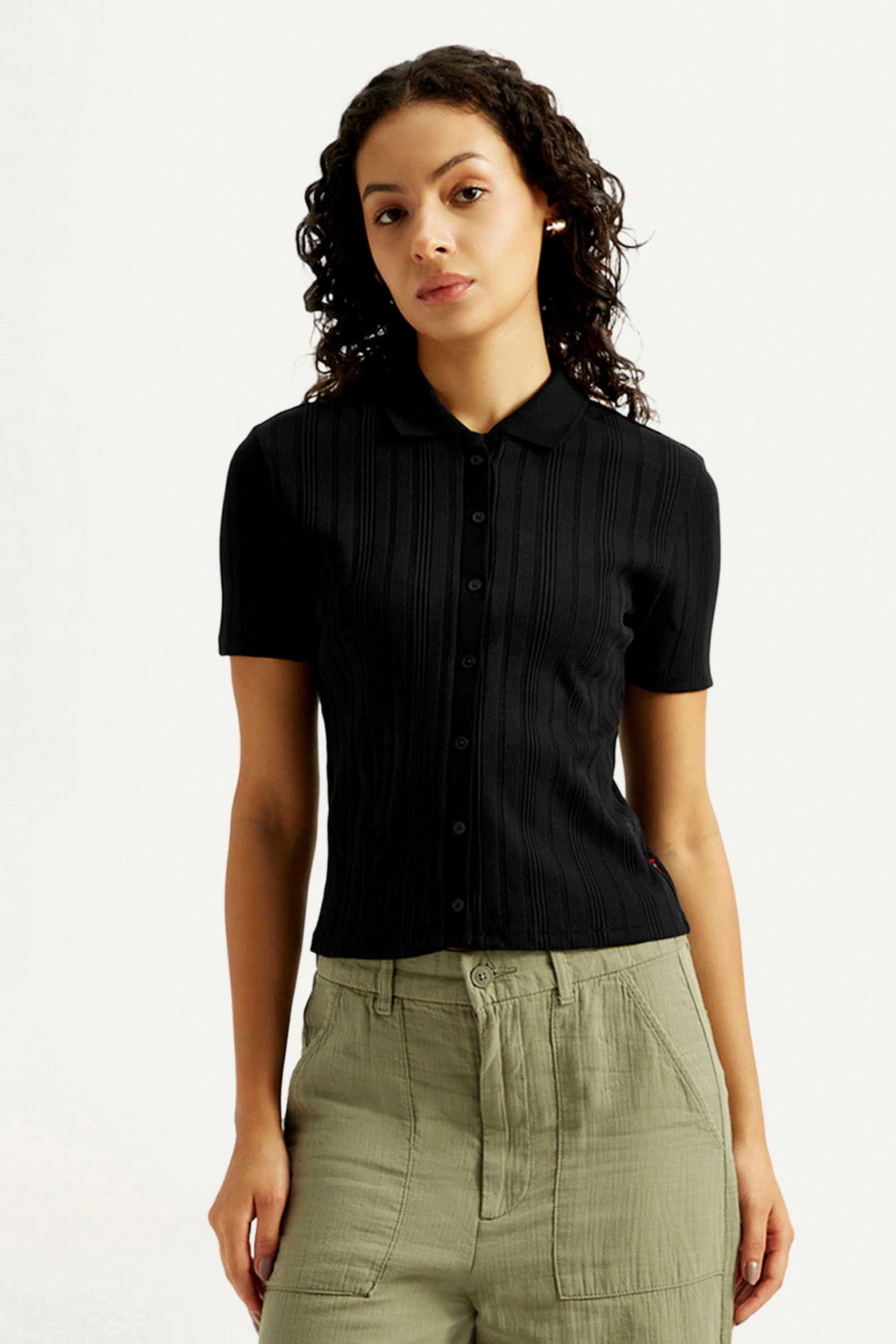Textured-Cotton-Slim-Fit-Women-s-Shirt