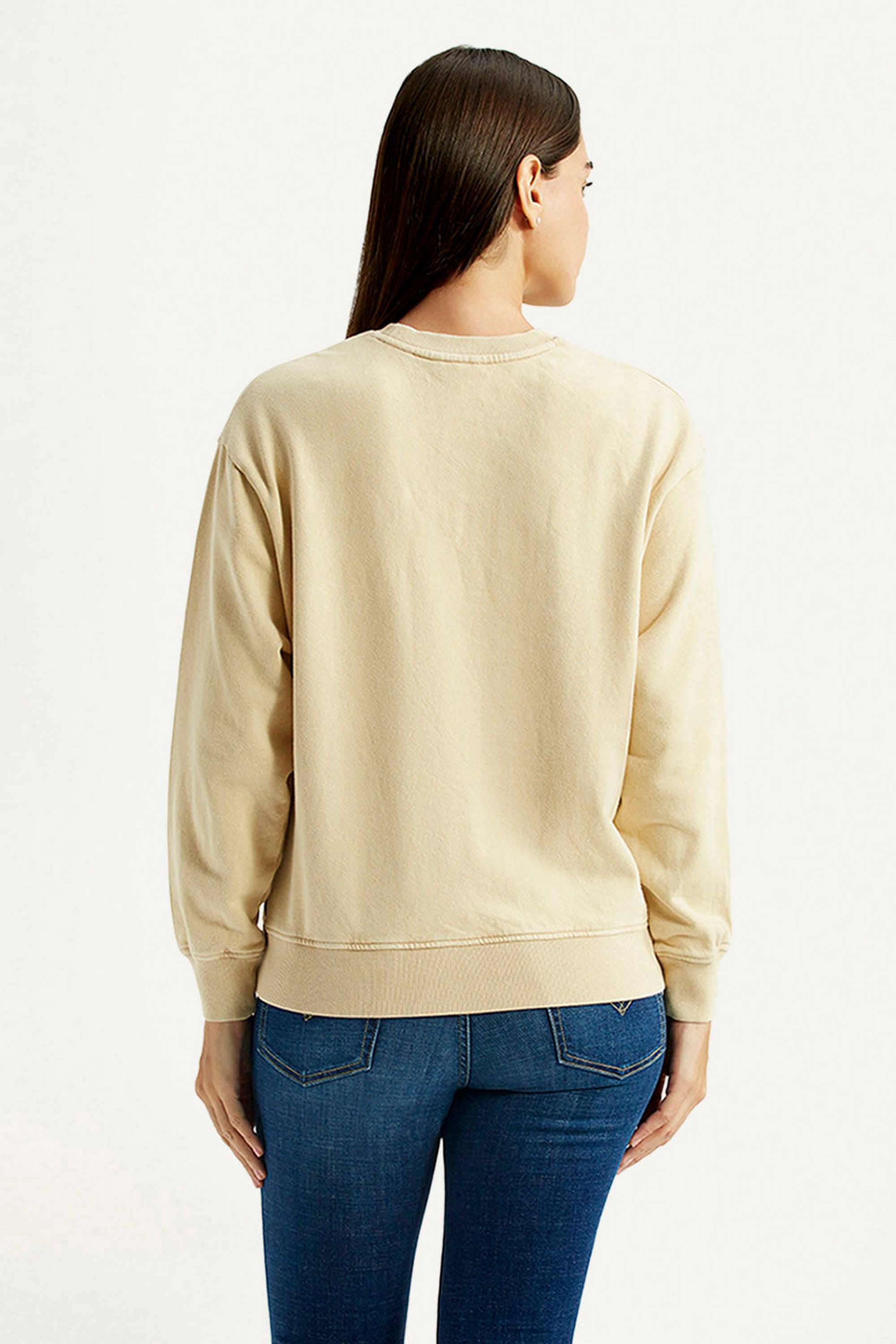 Solid-Cotton-Round-Neck-Women-s-Sweatshirt