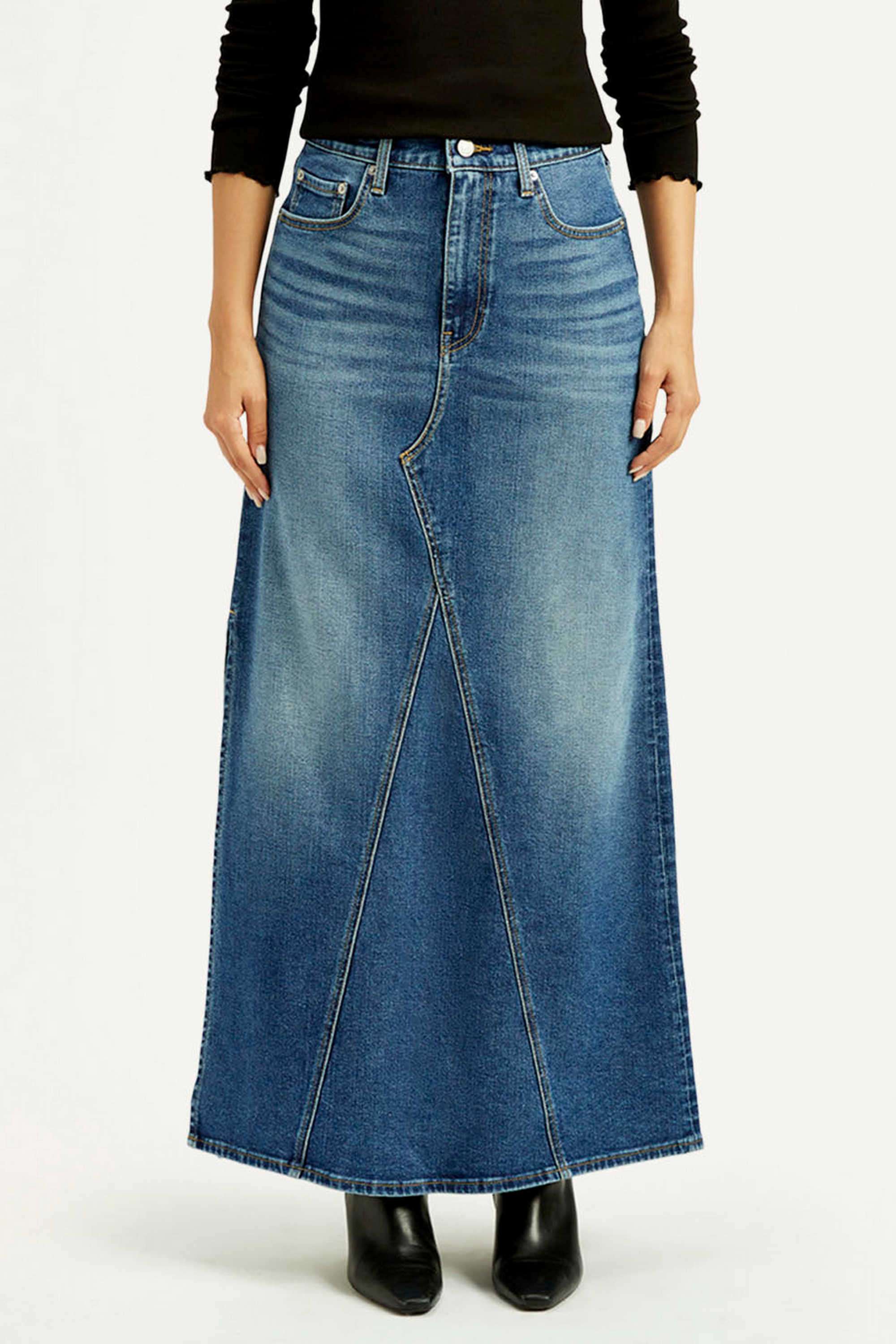 Solid-Cotton-Regular-Fit-Women-s-Skirt