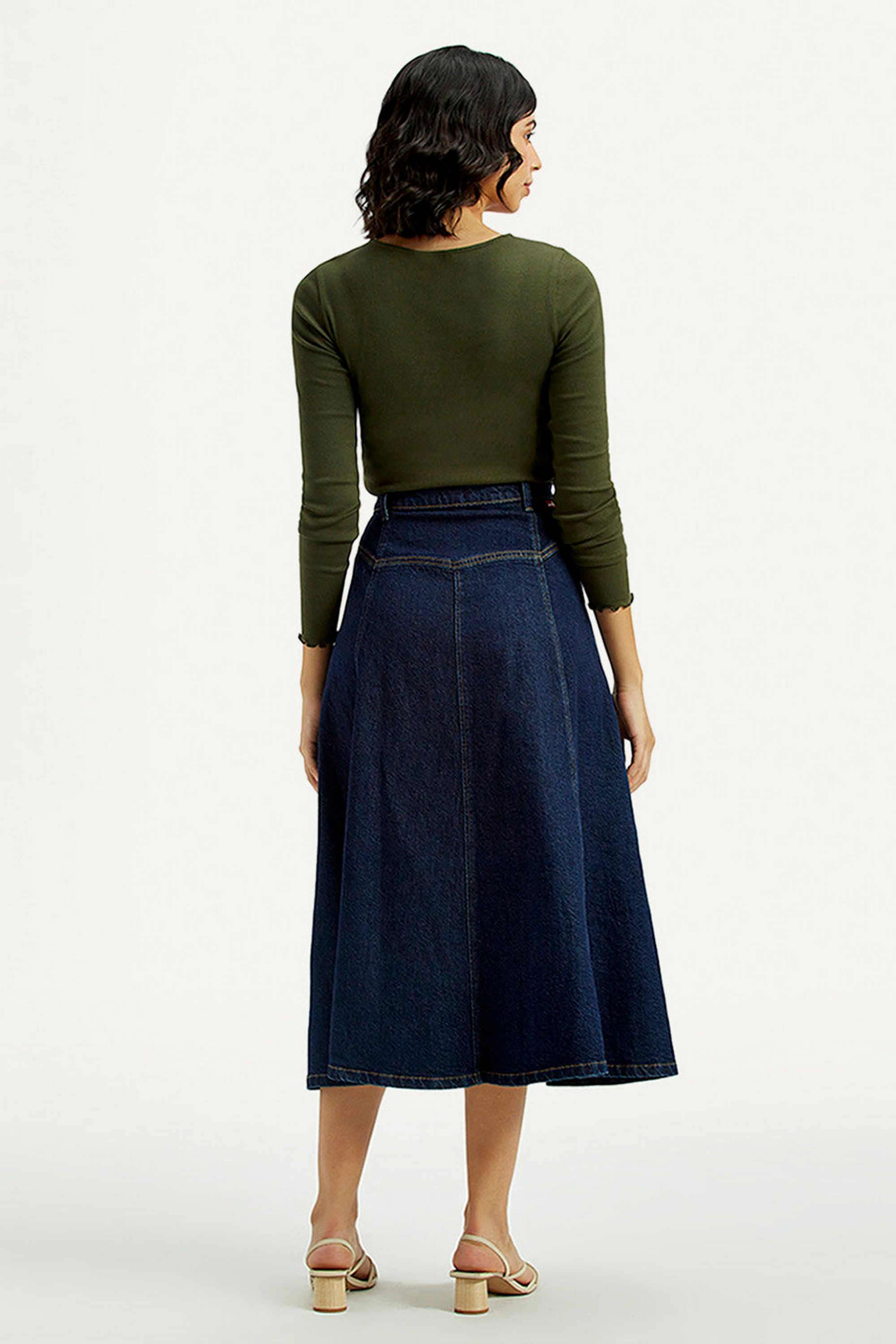 Solid-Cotton-Relaxed-Fit-Women-s-Skirt