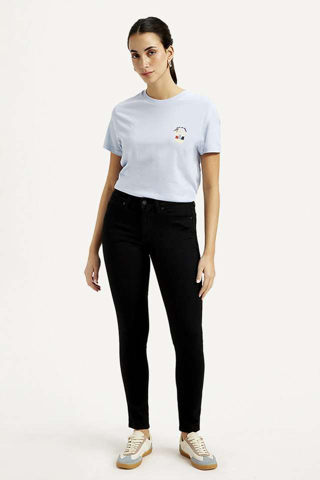 Mid-Rise-Blended-Fabric-Skinny-Fit-Women-s-Jeans