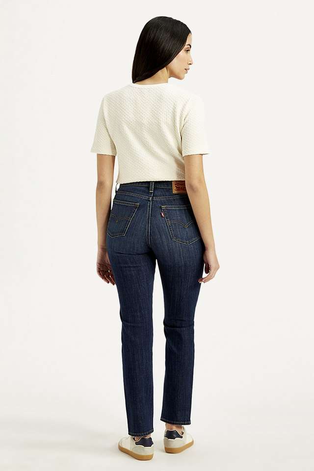 High-Rise-Blended-Fabric-Slim-Fit-Women-s-Jeans