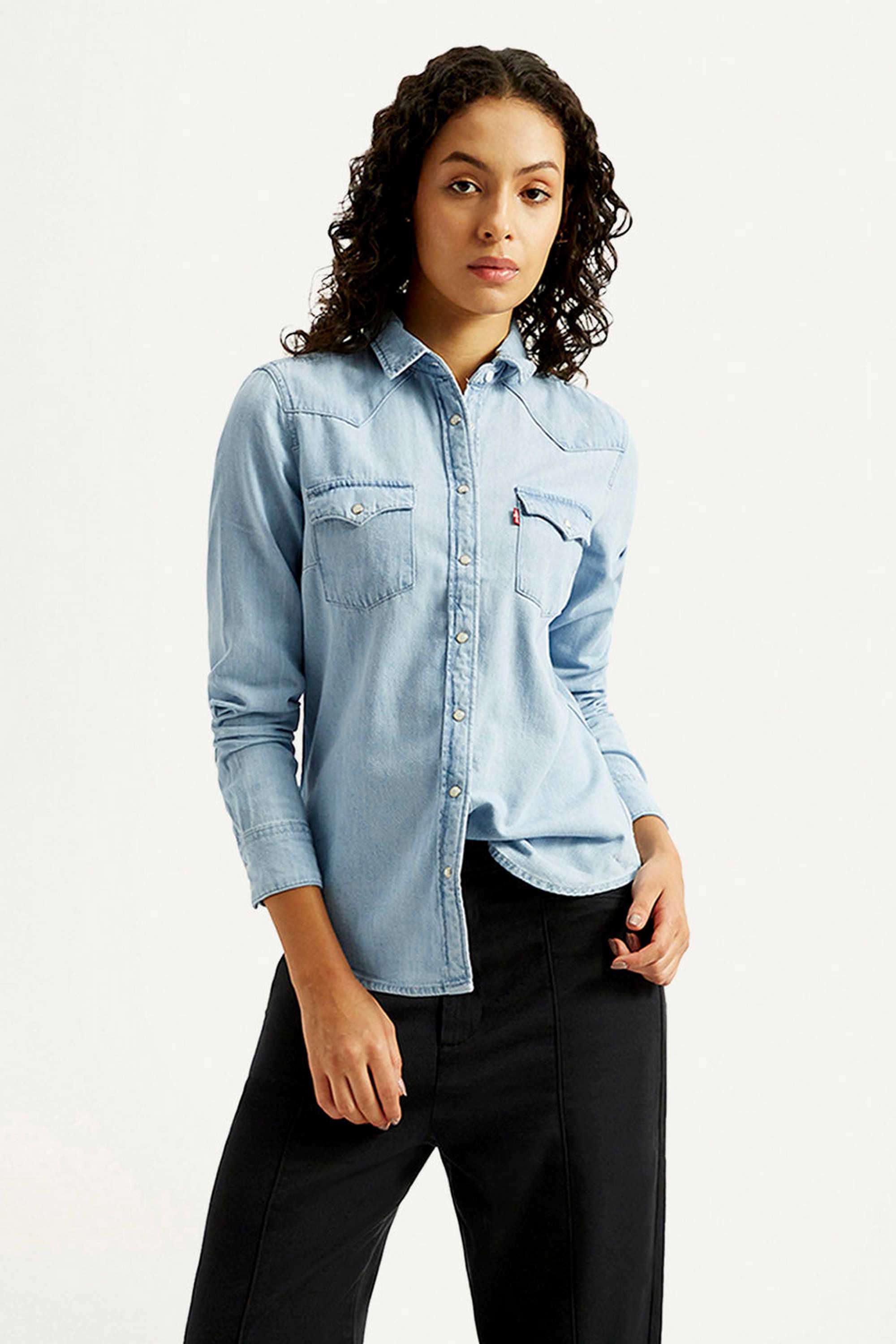 Solid-Cotton-Regular-Fit-Women-s-Shirt