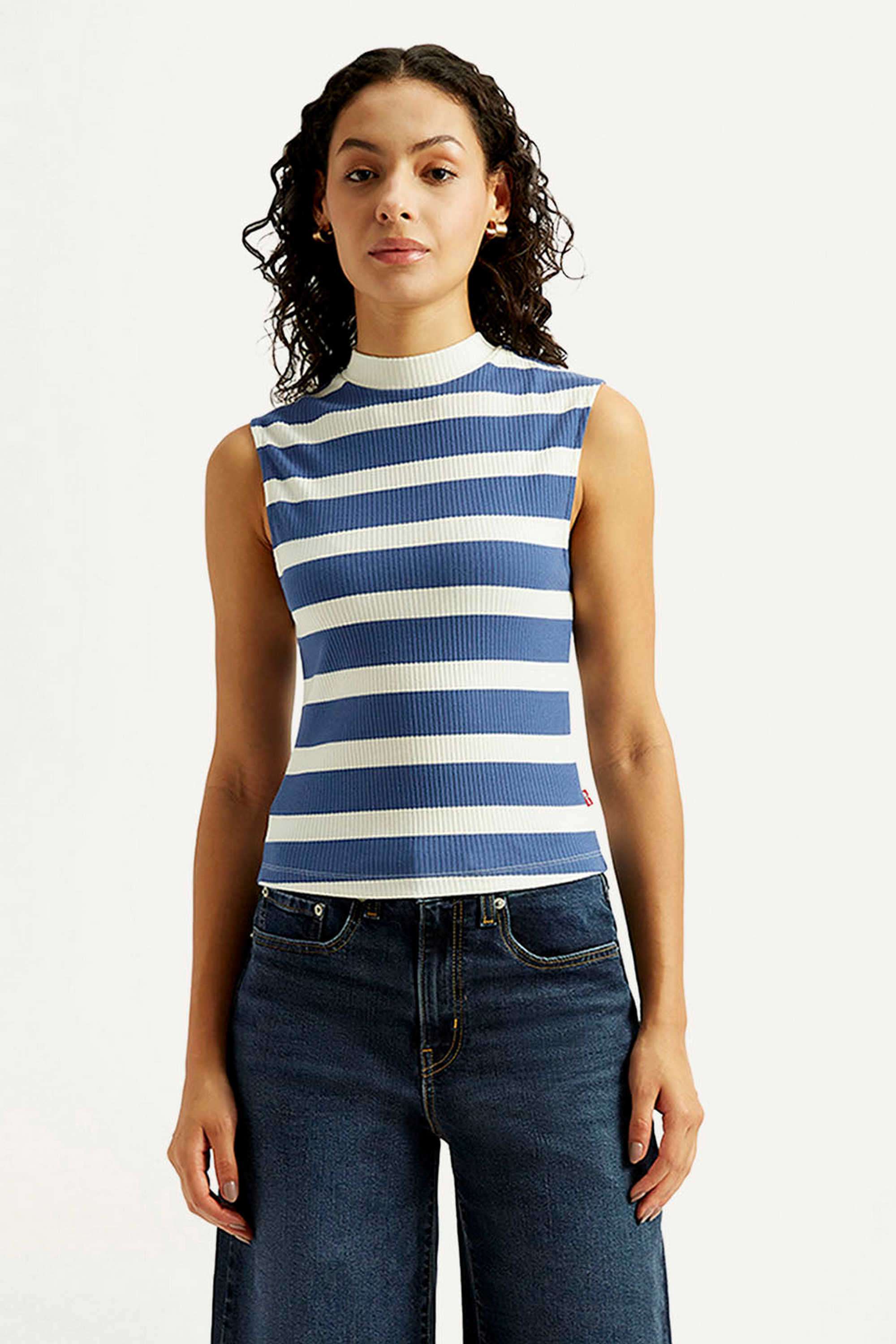 Stripes-Cotton-Collared-Women-s-Top