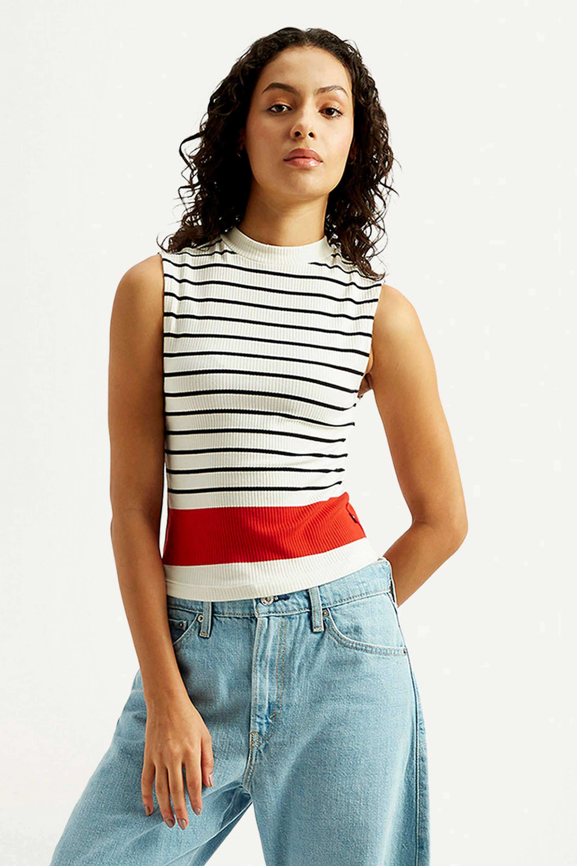 Stripes-Cotton-Collared-Women-s-Top