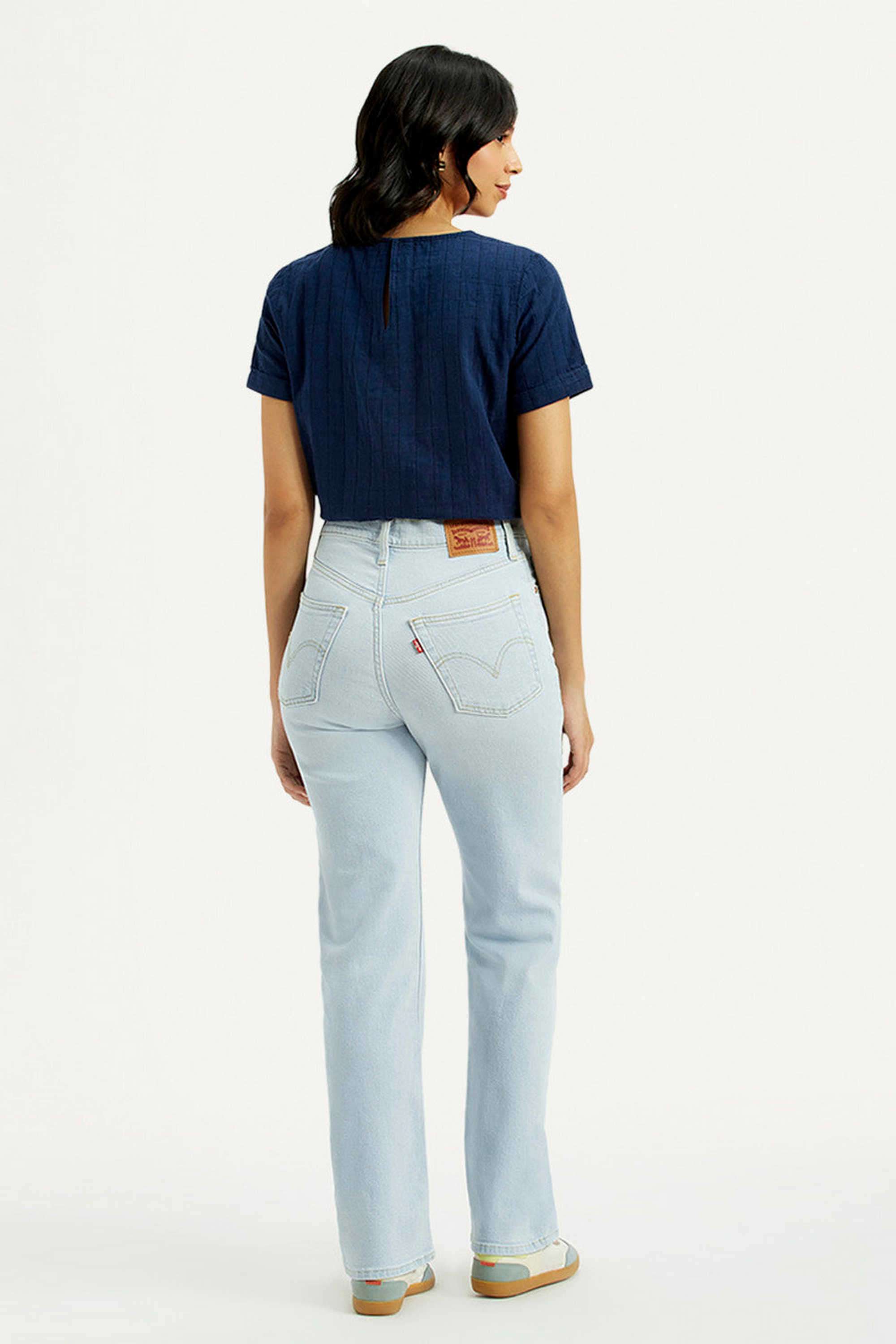 Solid-Cotton-Straight-Fit-Women-s-Jeans