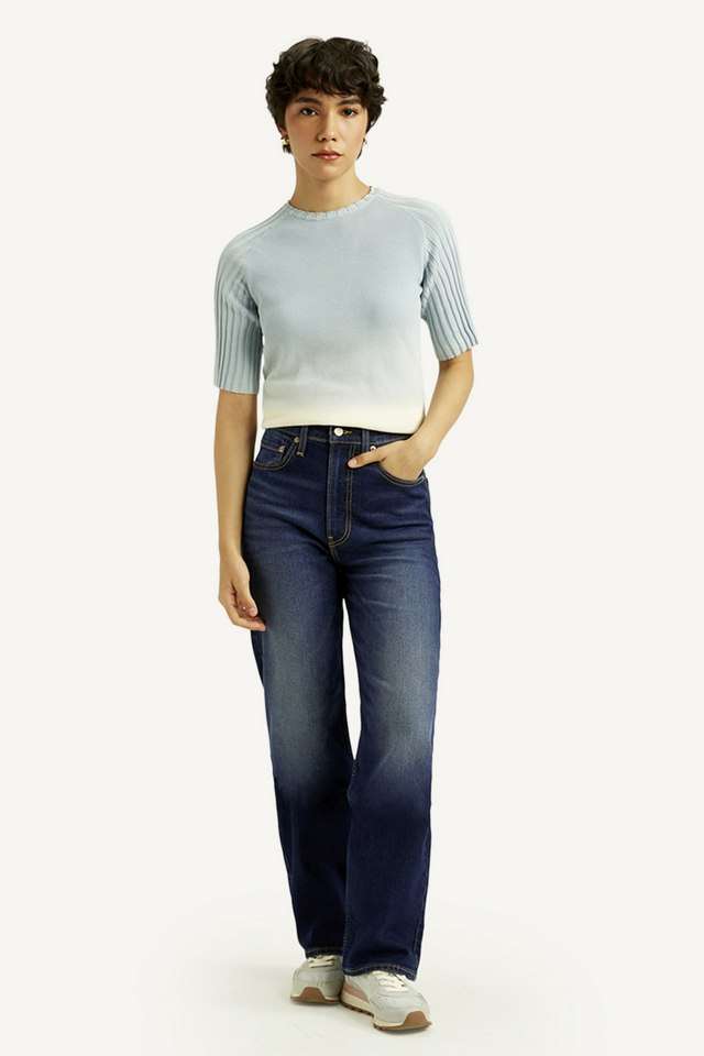 Solid-Cotton-Straight-Fit-Women-s-Jeans
