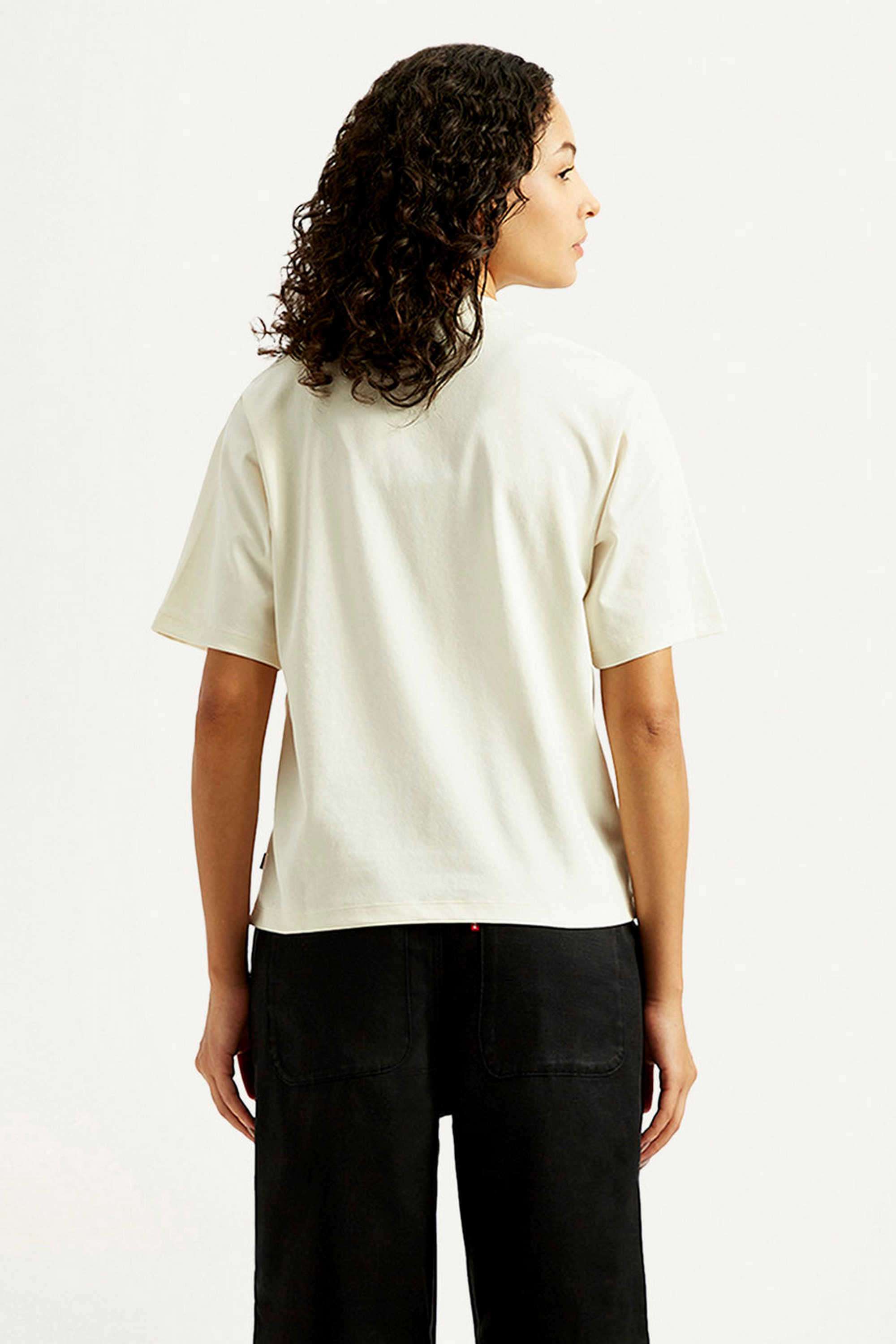 Solid-Blended-Fabric-Round-Neck-Women-s-T-Shirt