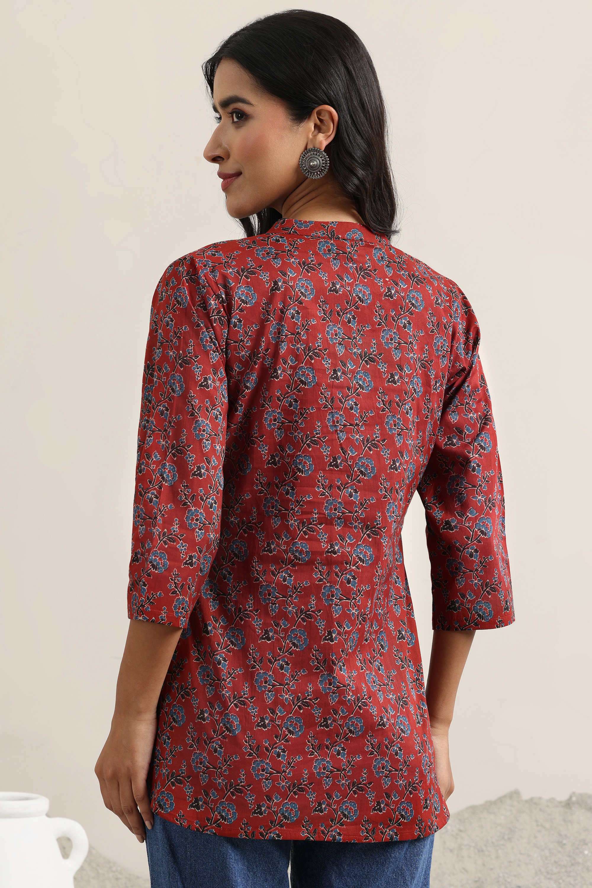 Floral-Cotton-Collared-Women-s-Kurti