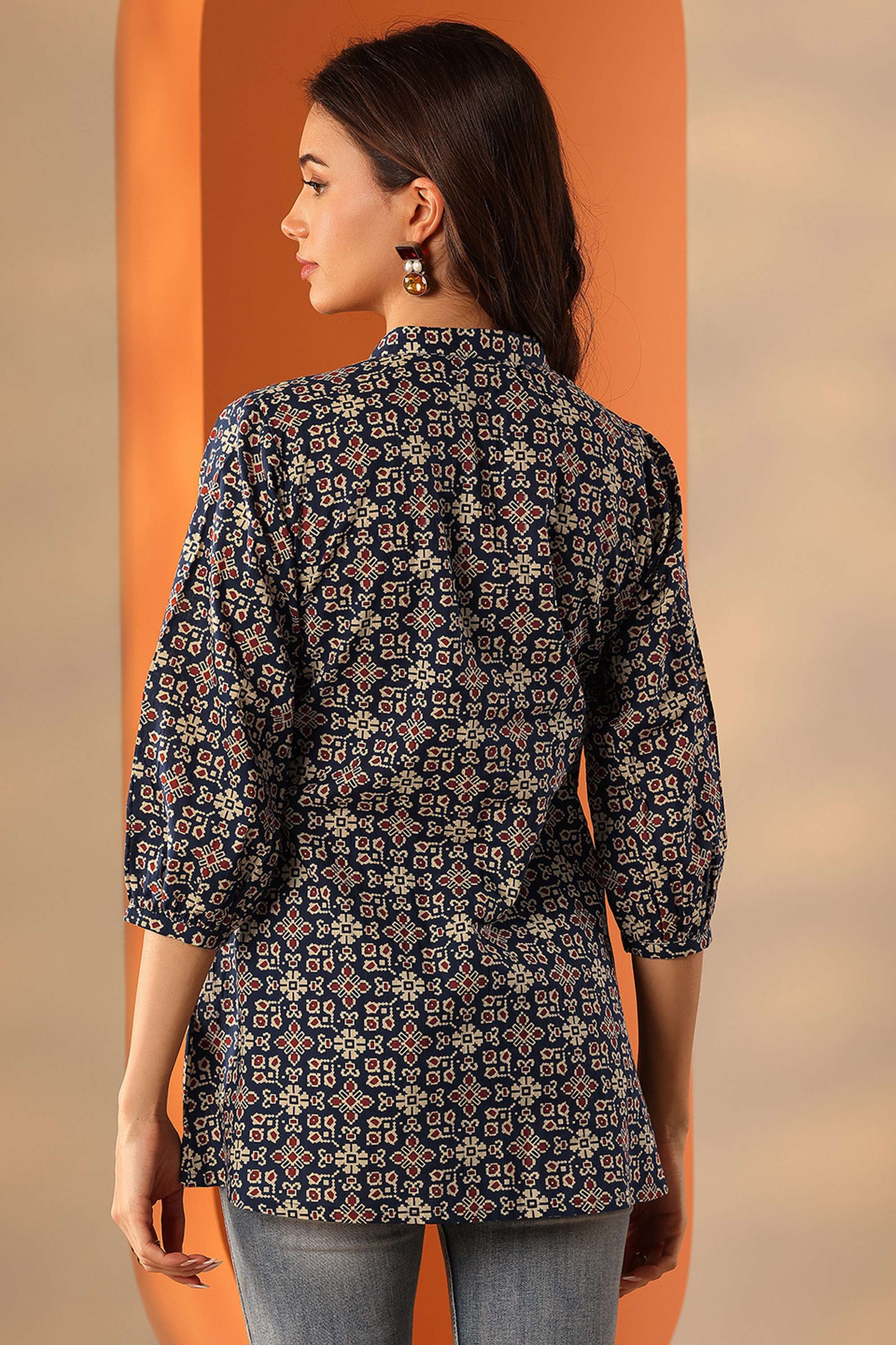 Traditional-Silk-Round-Neck-Women-Casual-wear-Kurti