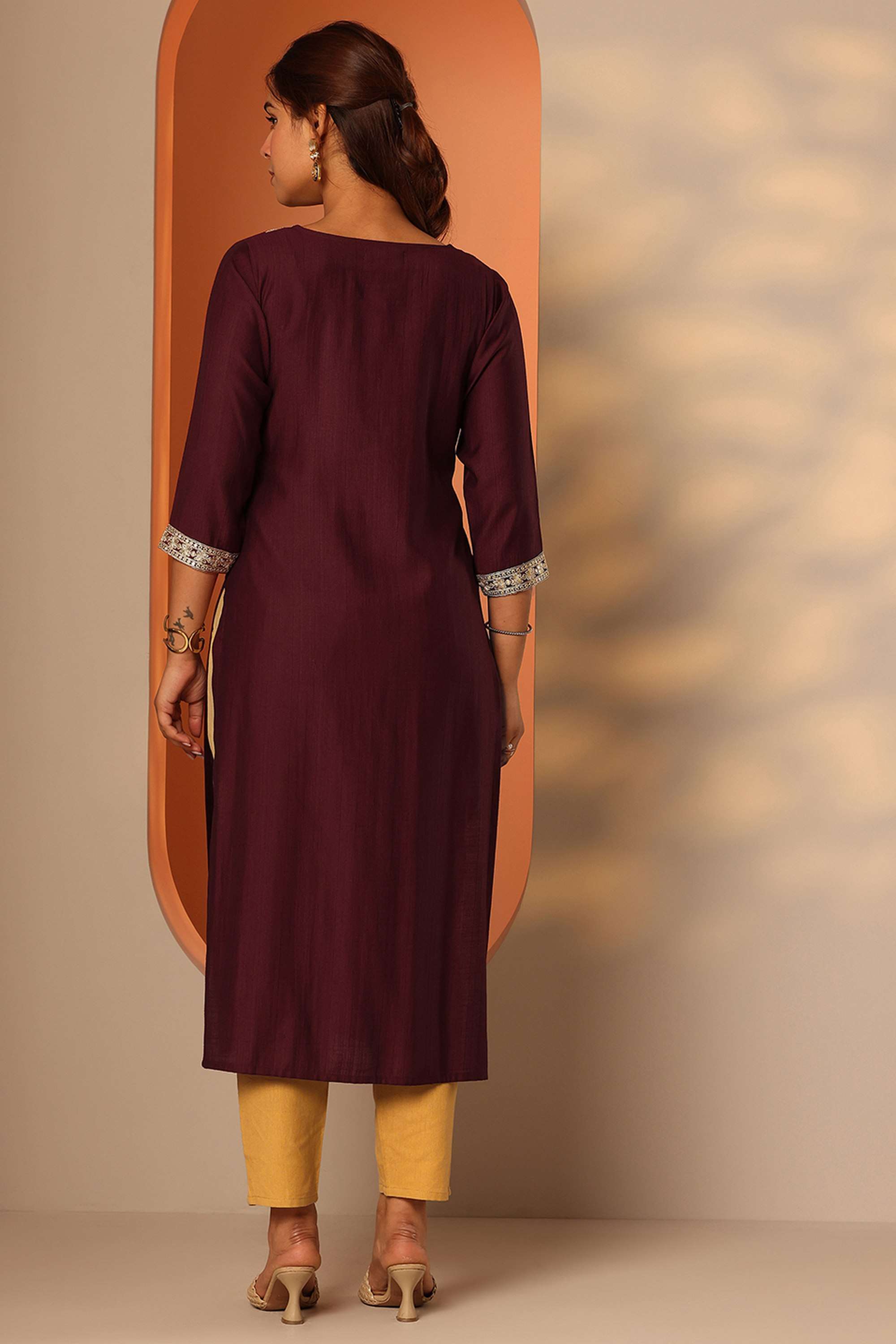 Traditional-Silk-Round-Neck-Women-Festive-wear-Kurta