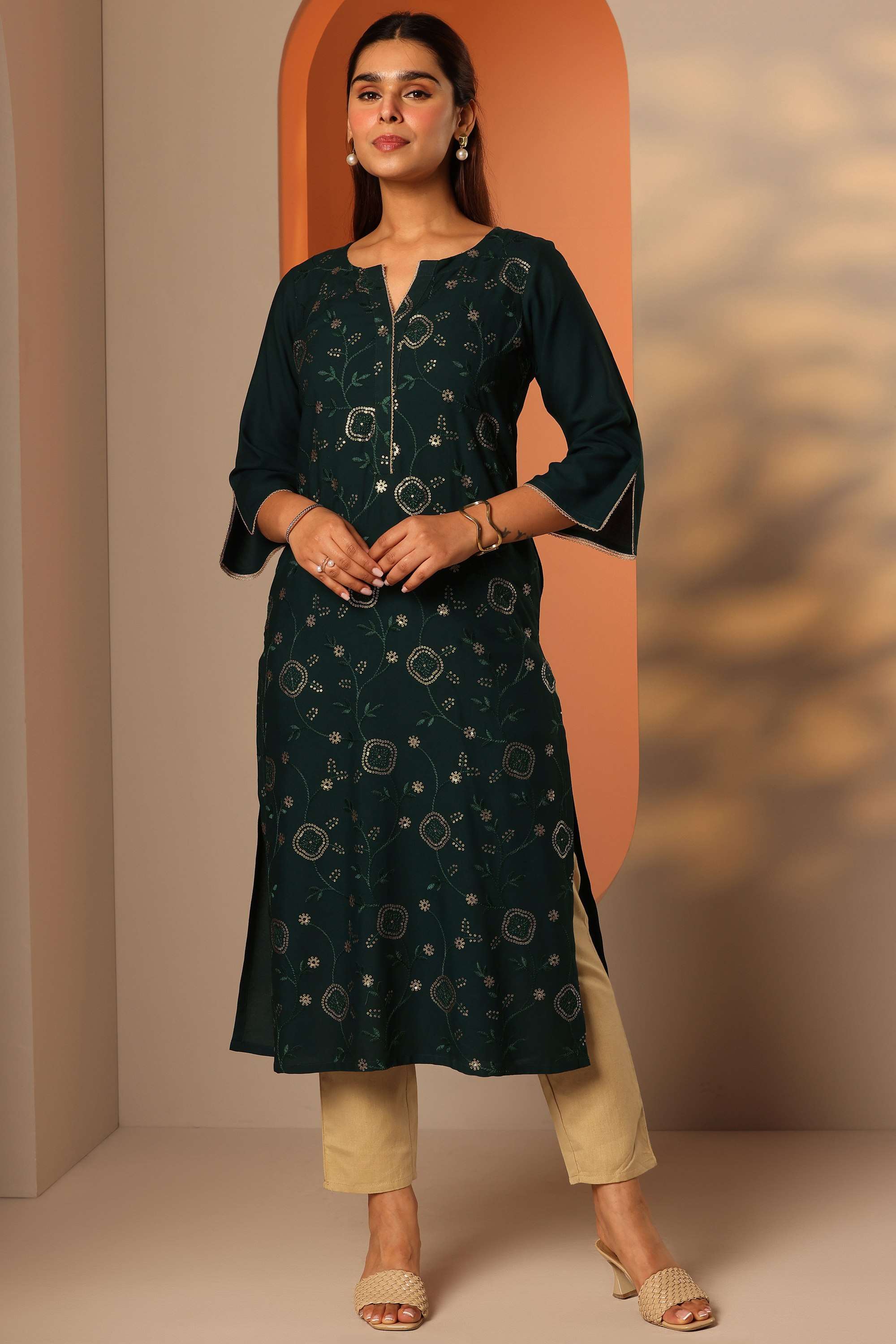 Rayon-Straight-Fit-Women-s-Kurta