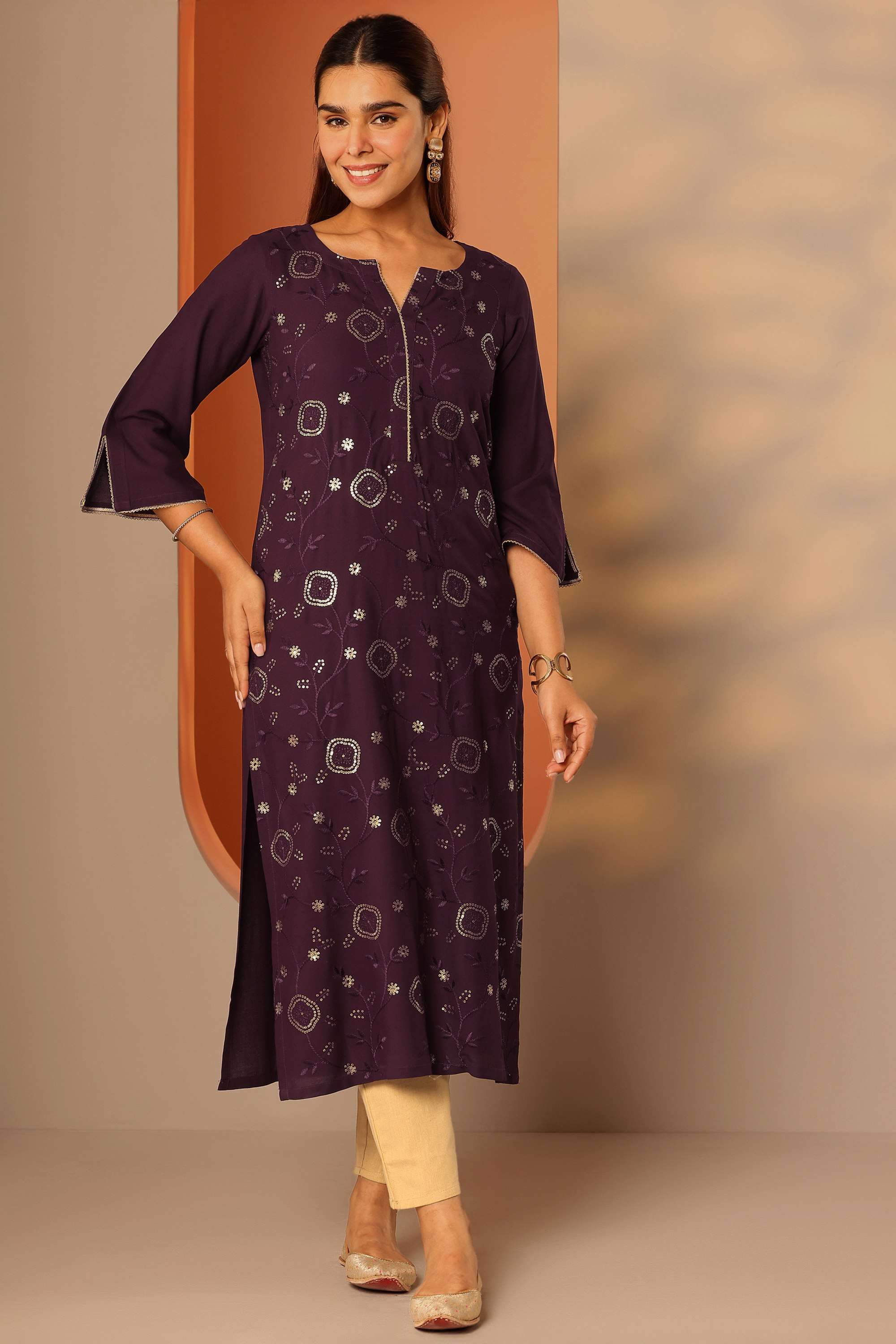 Rayon-Straight-Fit-Women-s-Kurta