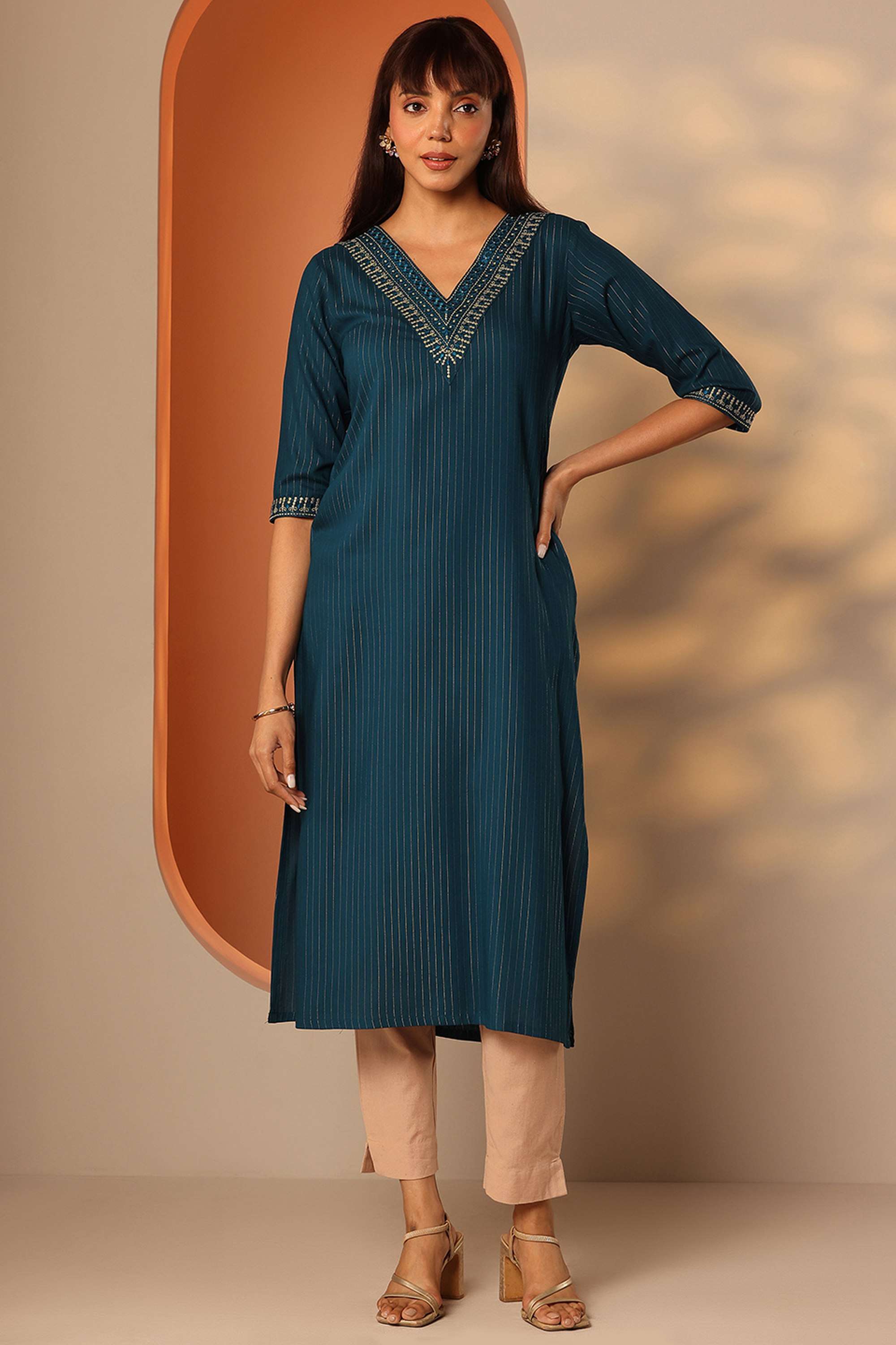 Rayon-Straight-Fit-Women-s-Kurta