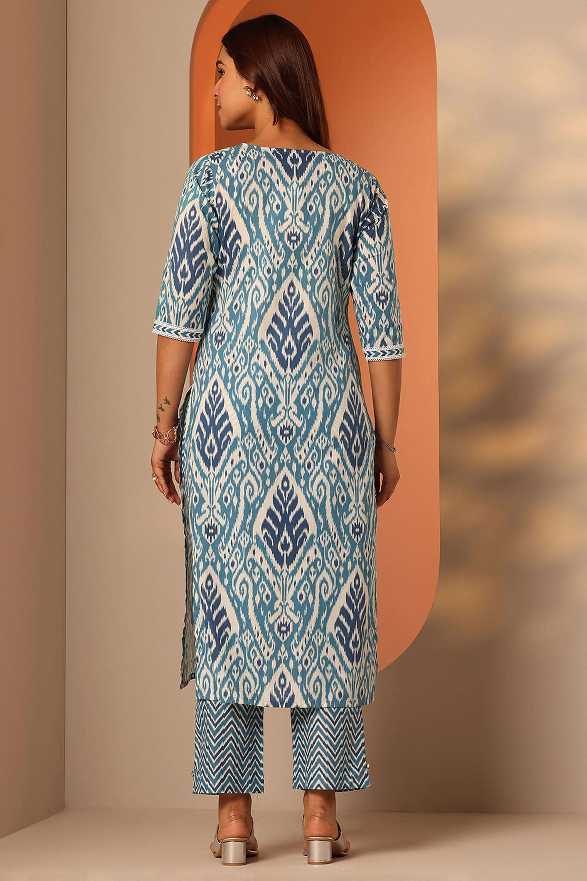 Traditional-Round-Neck-Cotton-Women-Kurta-Set
