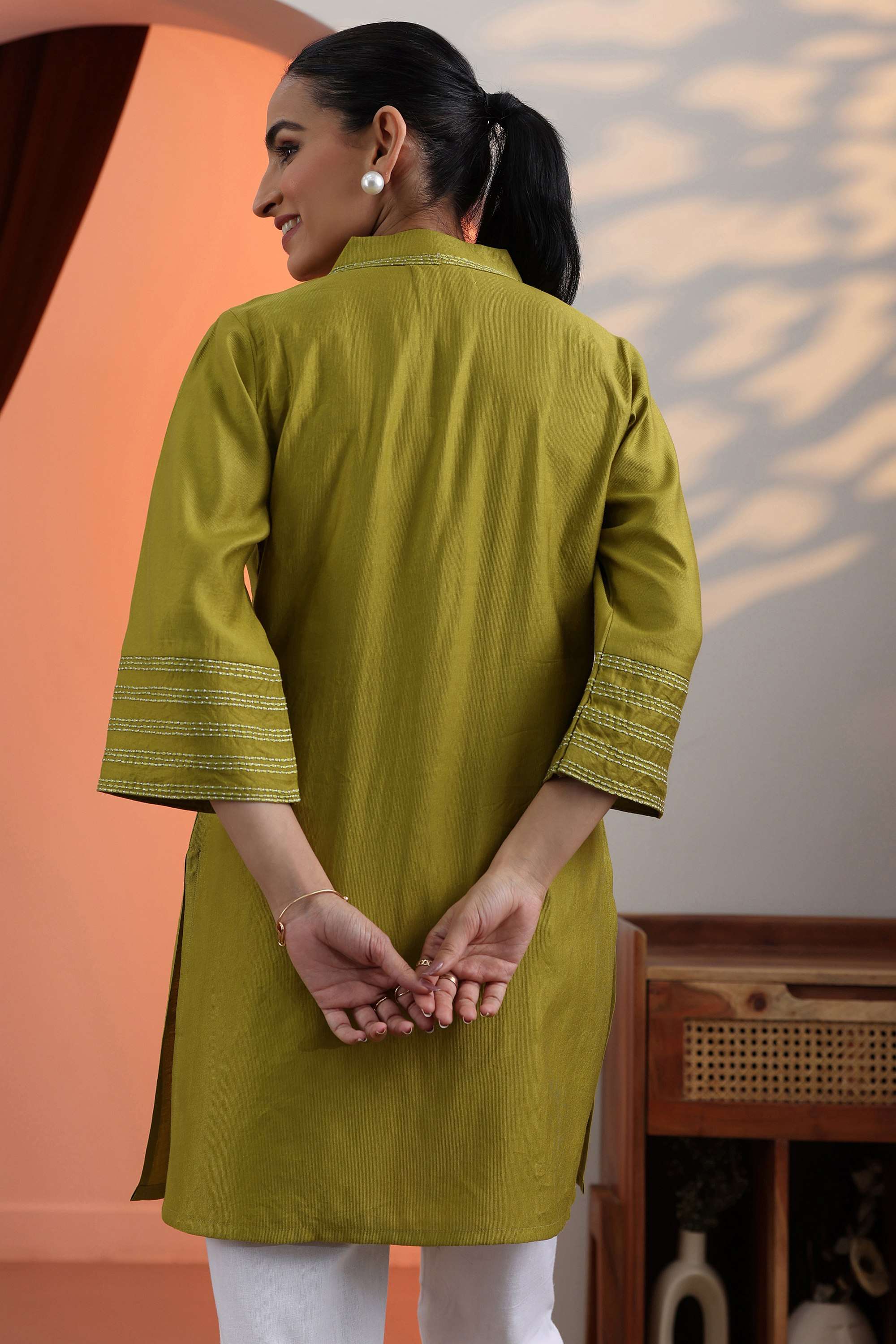 Blended-Fabric-Straight-Fit-Women-s-Kurti